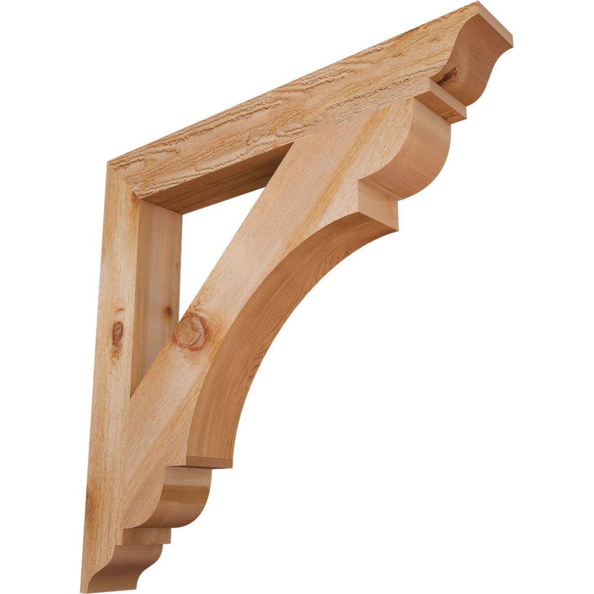 Ekena Millwork BKT04X30X30OLY01RWR Olympic traditional rough sawn 4-in x 30-in x 30-in Western red cedar Brown Wood Standard bracket