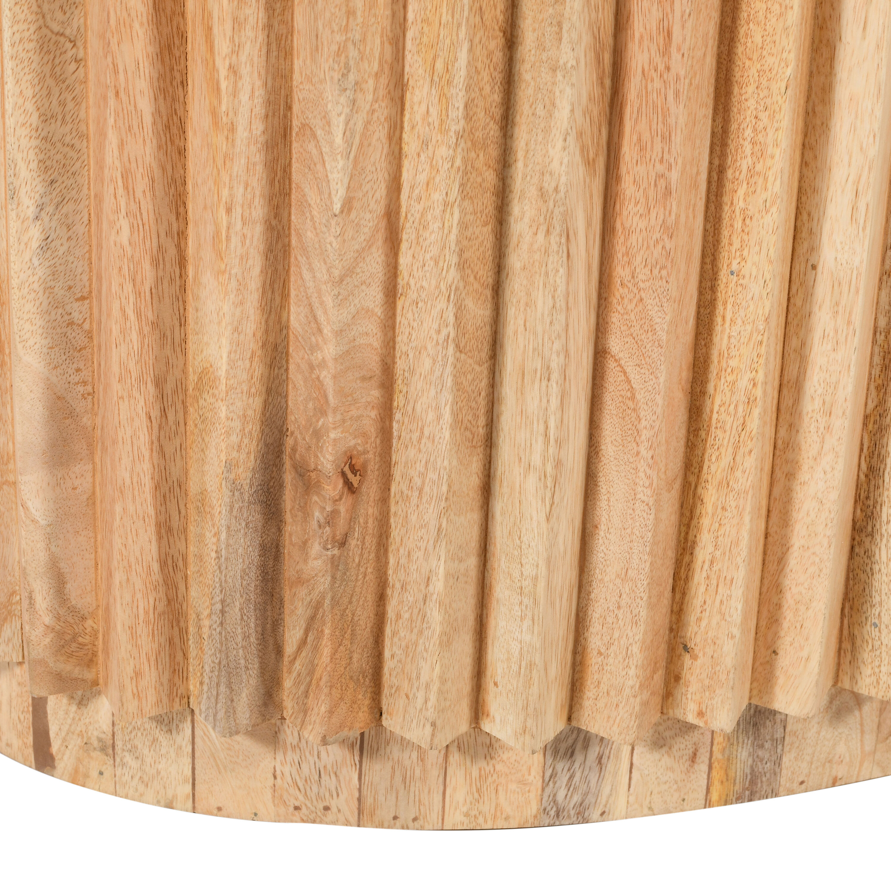 Natural Brown Oval Mango Wood Coffee Table with Hidden Storage