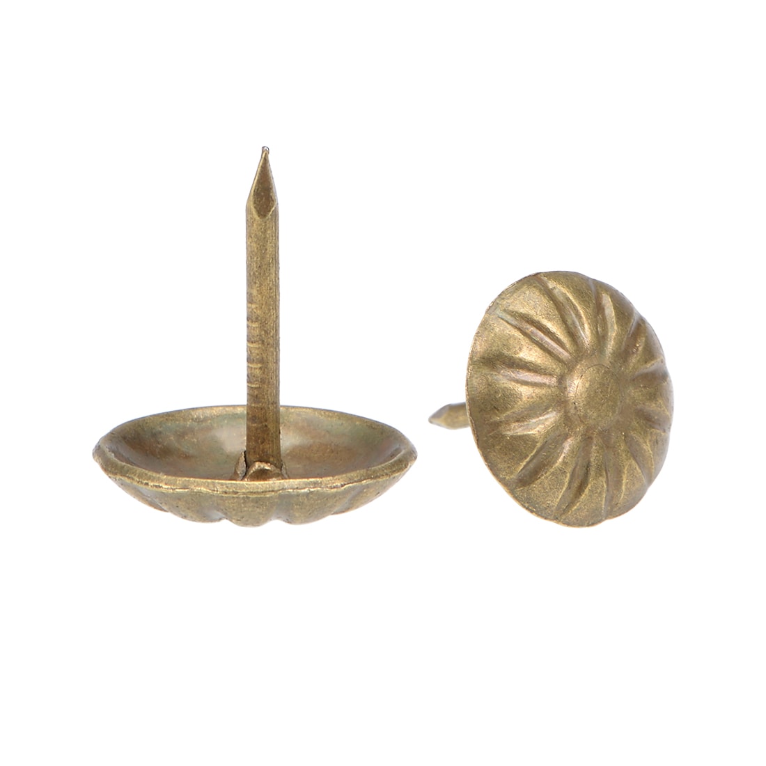 Unique Bargains Upholstery Nails Tacks 11mmx13mm Head Retro Round Thumb Push Pins Bronze Tone for Furniture Sofa Headboards 30pcs
