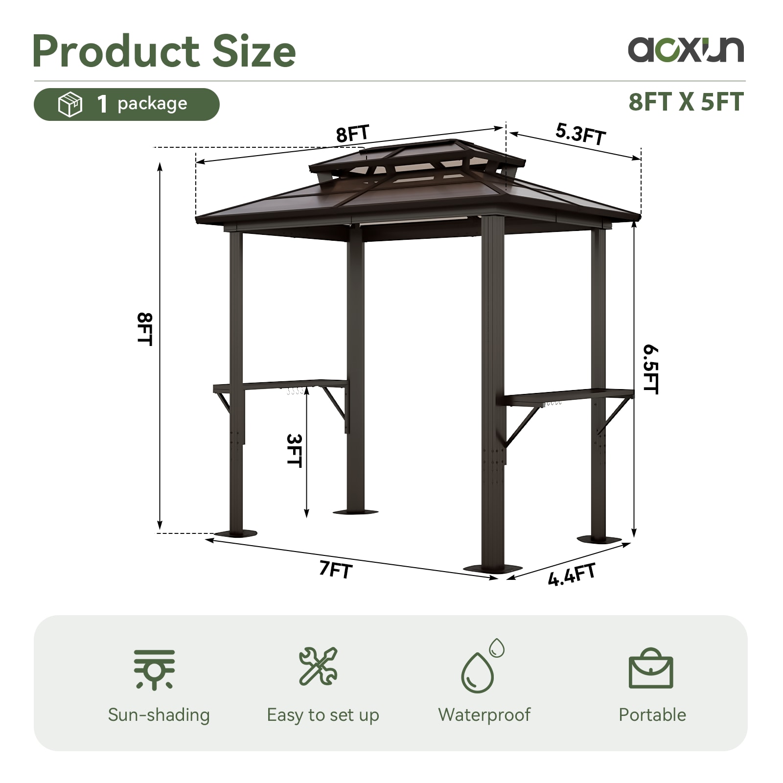 AOXUN AX-406B33 Wood-Resin-Gazebos - View #8