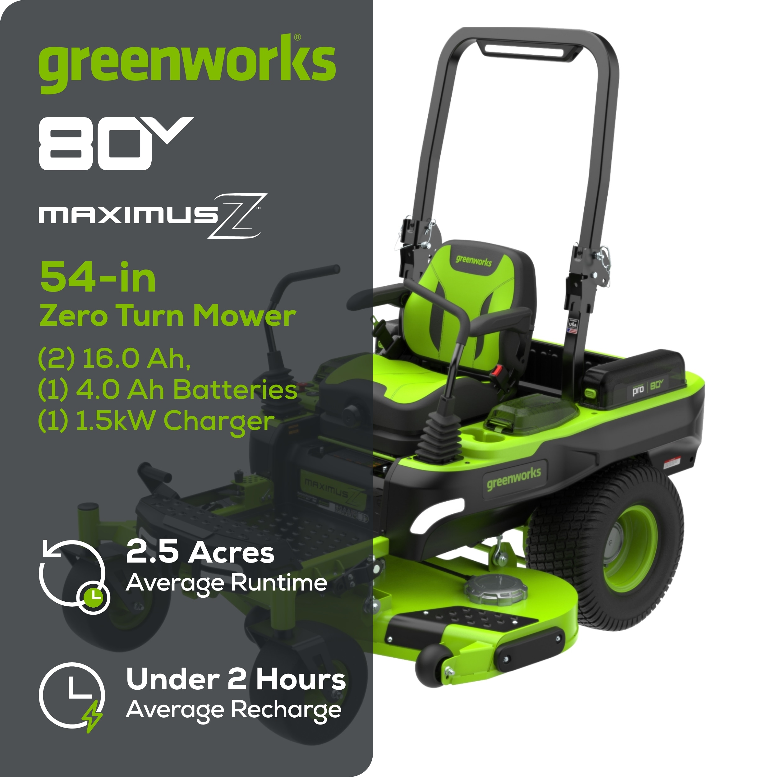 Greenworks MZ548 Zero-Turn-Mowers - View #2