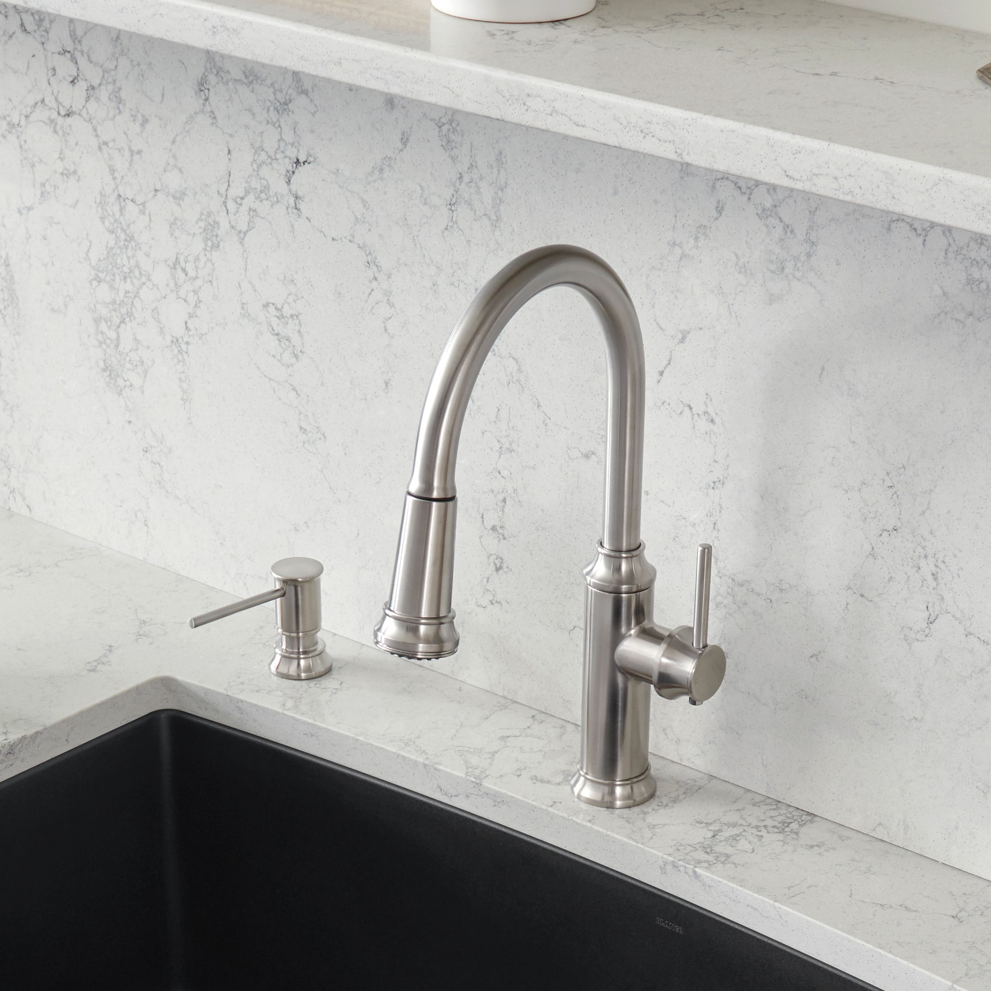 BLANCO Empressa Pvd Steel Single Handle Pull-down Kitchen Faucet with ...