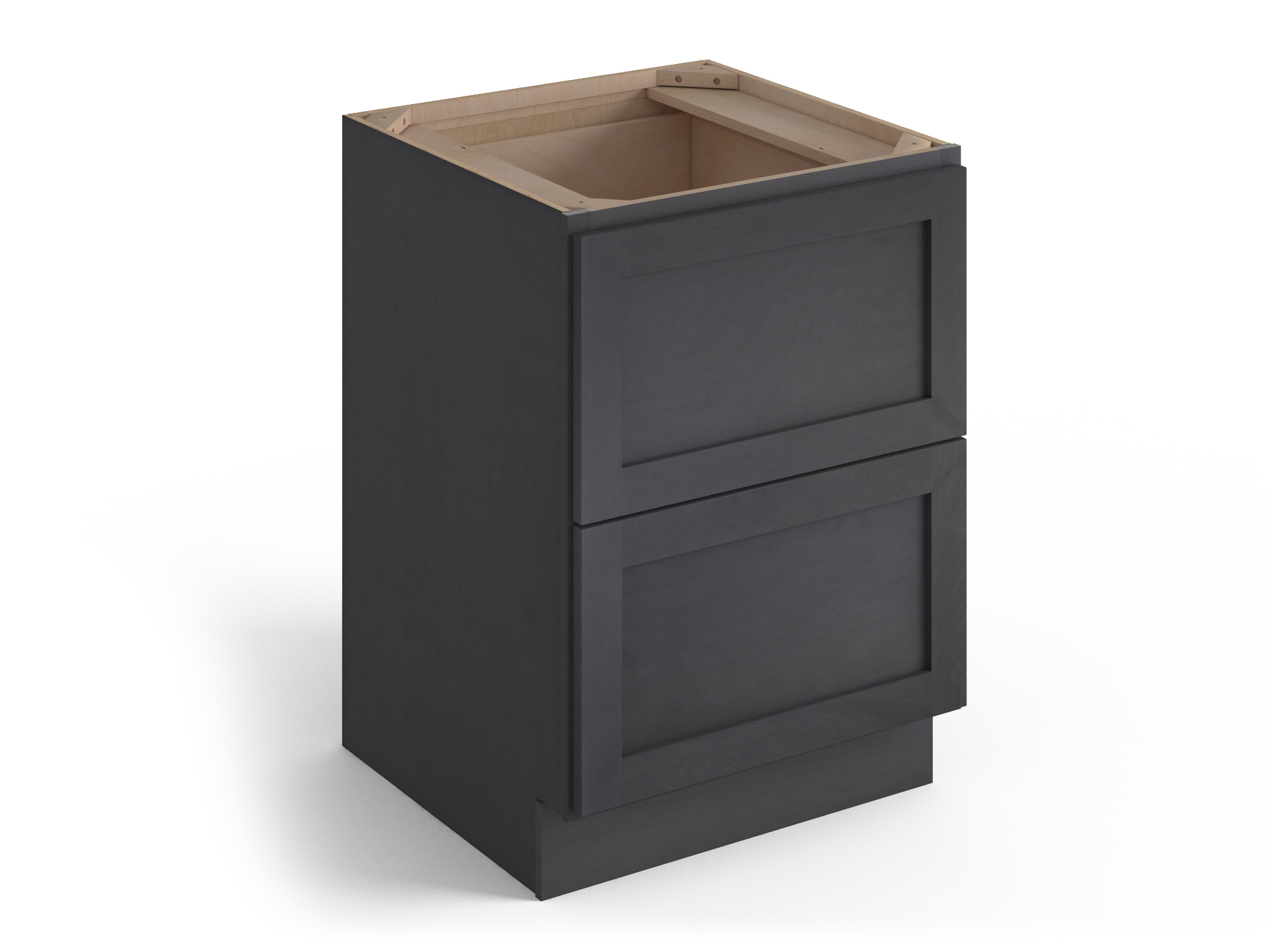 Valleywood Cabinetry Proper Gray 21-in W x 34.5-in H x 24-in D Proper Gray Birch 3-Drawer Base Ready To Assemble Plywood Cabinet (Flat Panel Style)