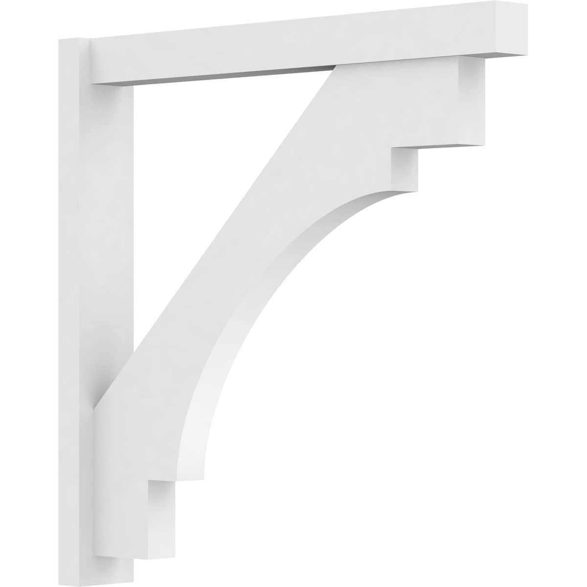 Ekena Millwork OUTP05X36X36MRC05 5-in W X 36-in D X 36-in H Merced Architectural Grade PVC Outlooker with Block Ends
