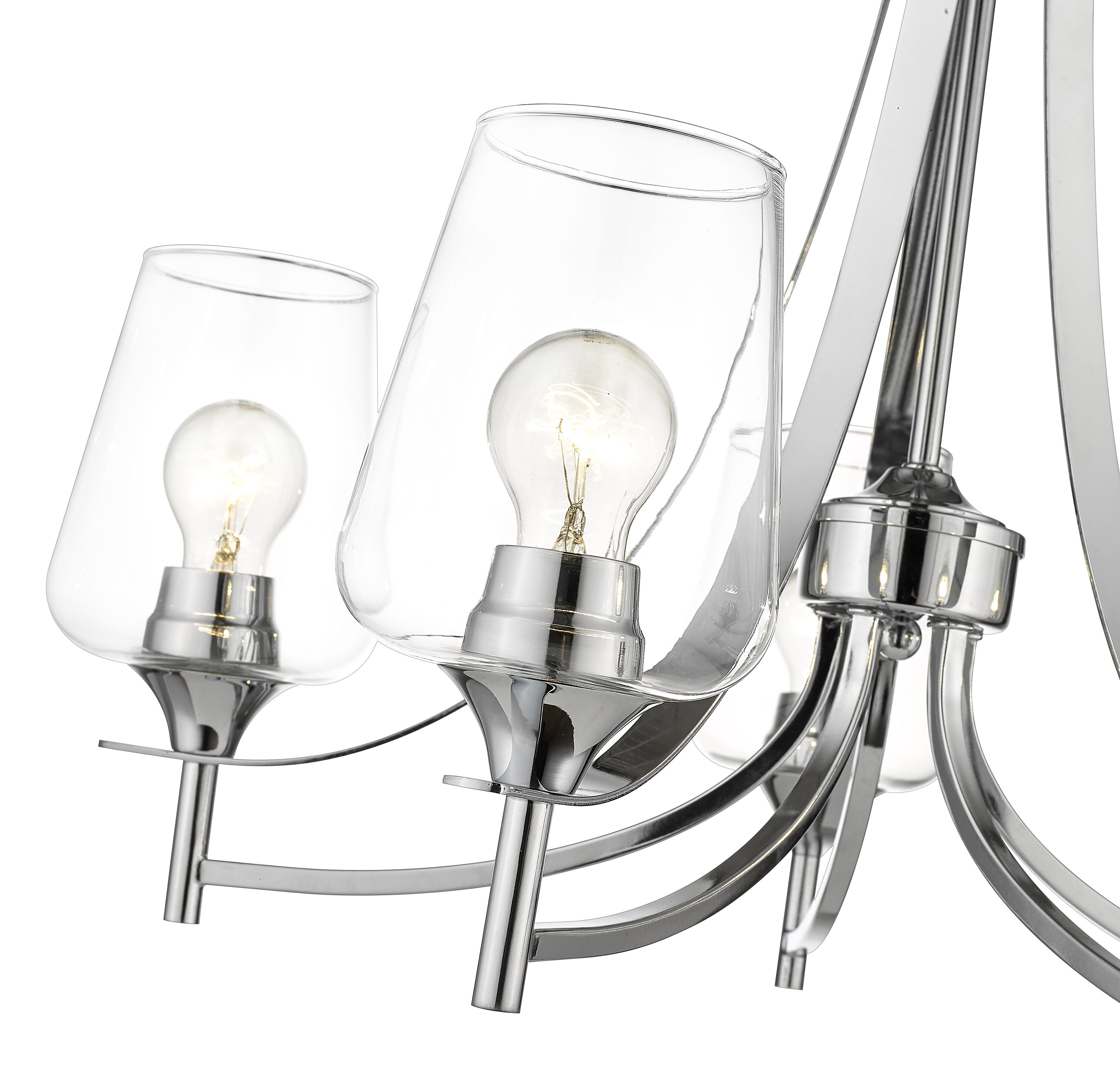 Joliet Chrome 5-Light Modern Steel Chandelier with Clear Glass Shades