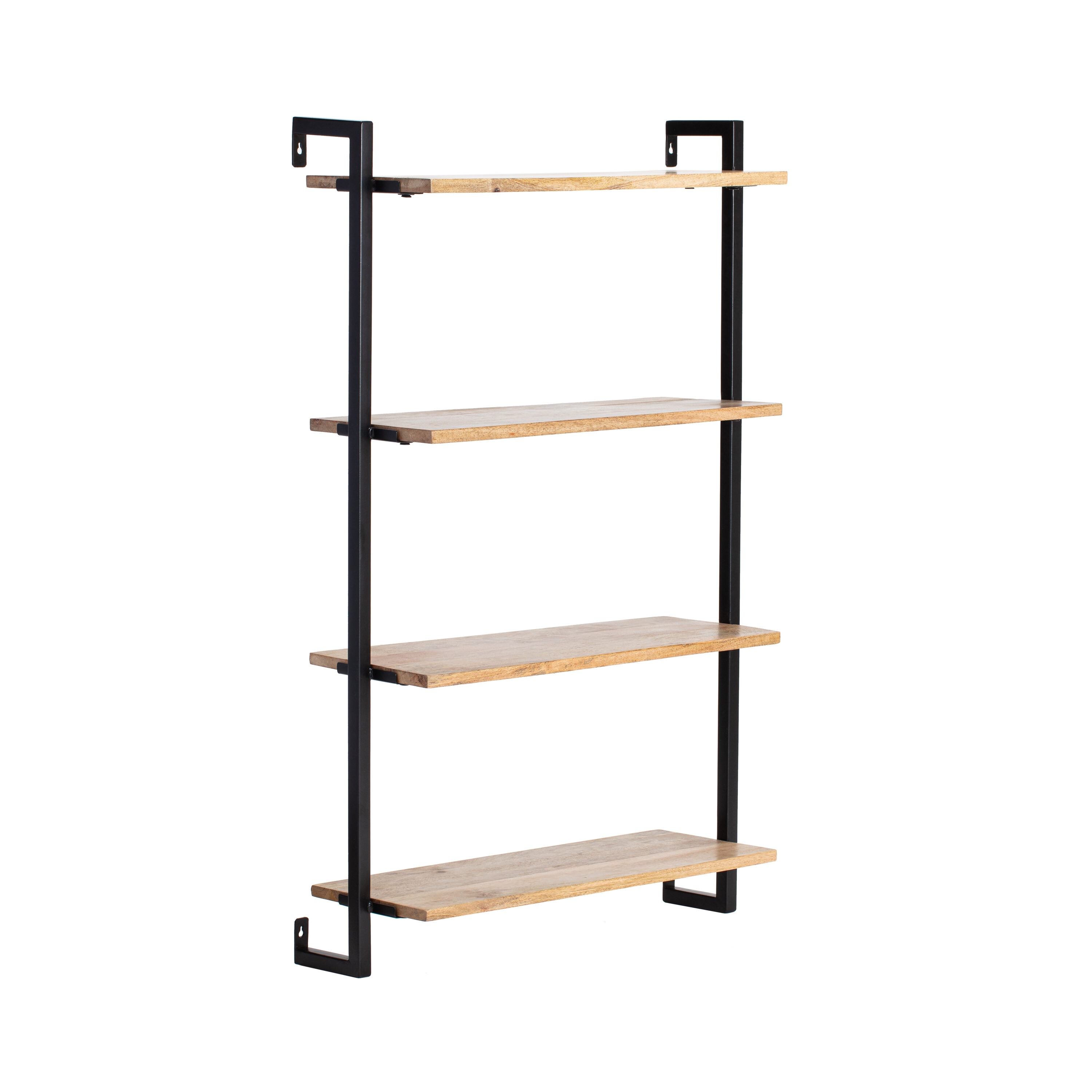 MH LONDON Black Wood Floating Shelf 26-in L x 8-in D (4 Decorative