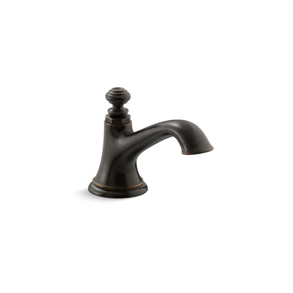 KOHLER 72759-2BZ Artifacts Oil-Rubbed Bronze Widespread Sold separately WaterSense Mid-arc Residential Handle Bathroom Sink Faucet with Drain