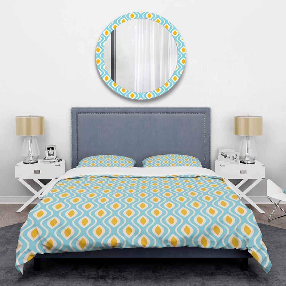 Designart BED24472-K 3 -Piece Blue King Duvet cover Set
