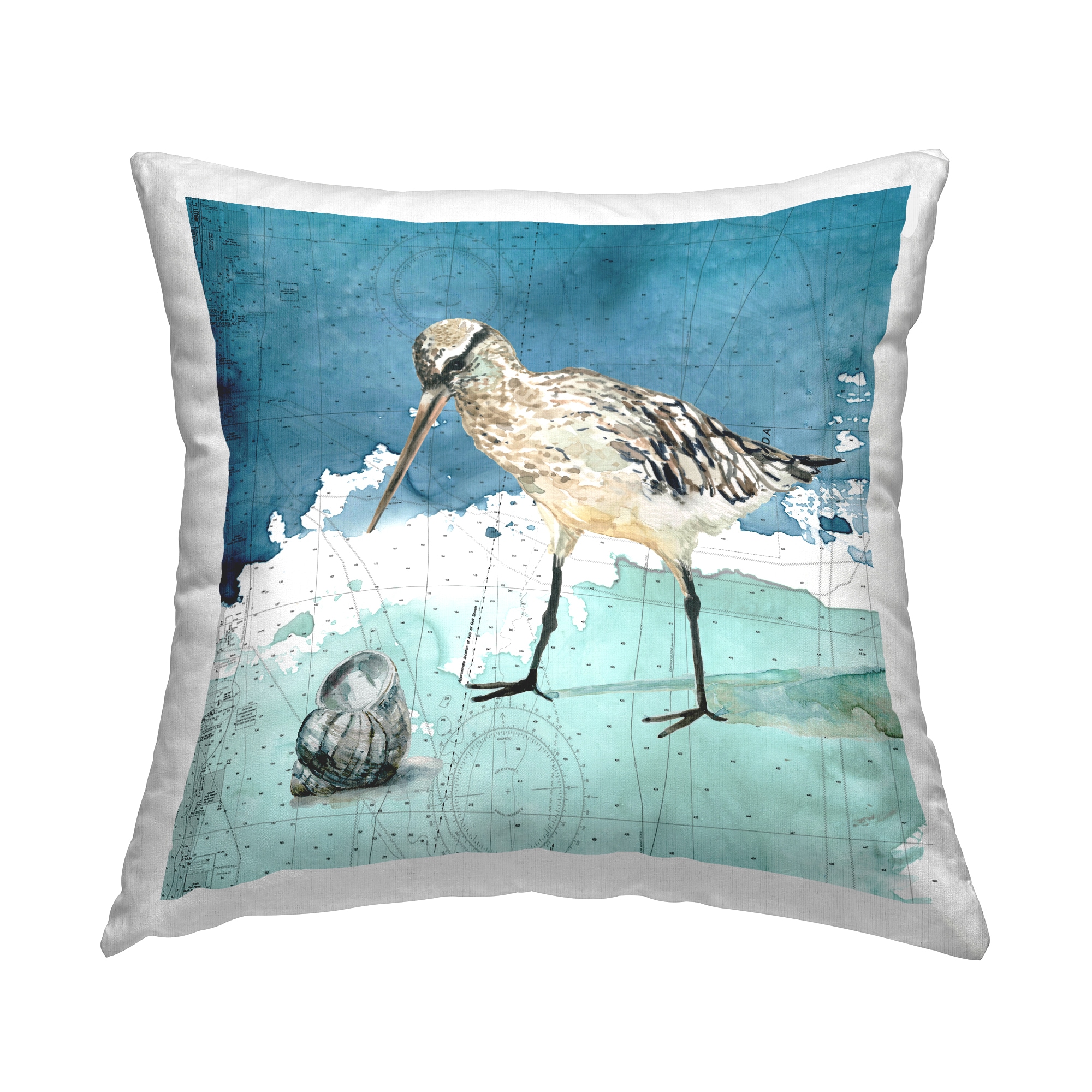 Shop Beach Coastal House Decorative Pillow 18x18 Blue, Pillows