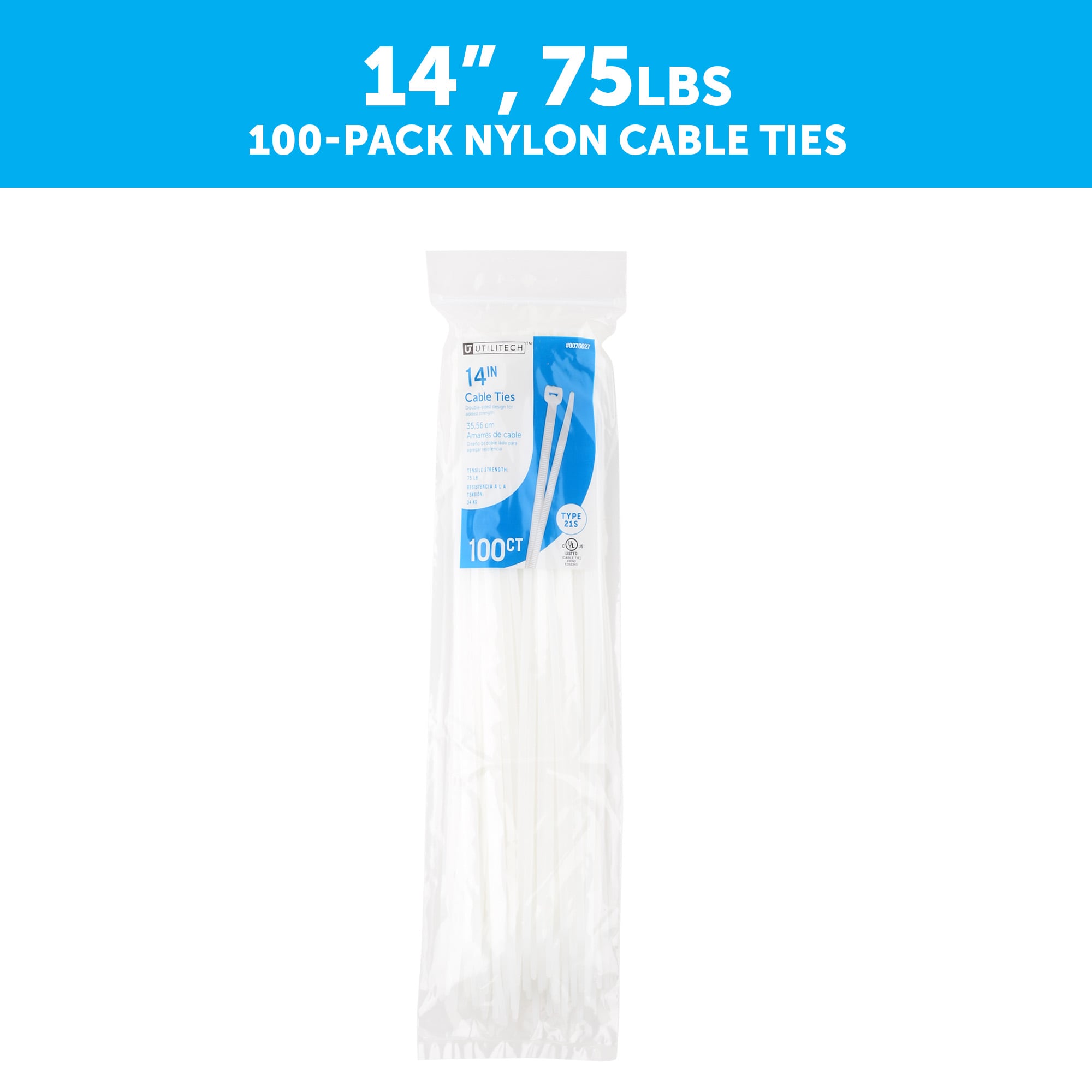 Utilitech 4-in Nylon Zip Ties White (100-Pack) in the Cable Zip Ties  department at