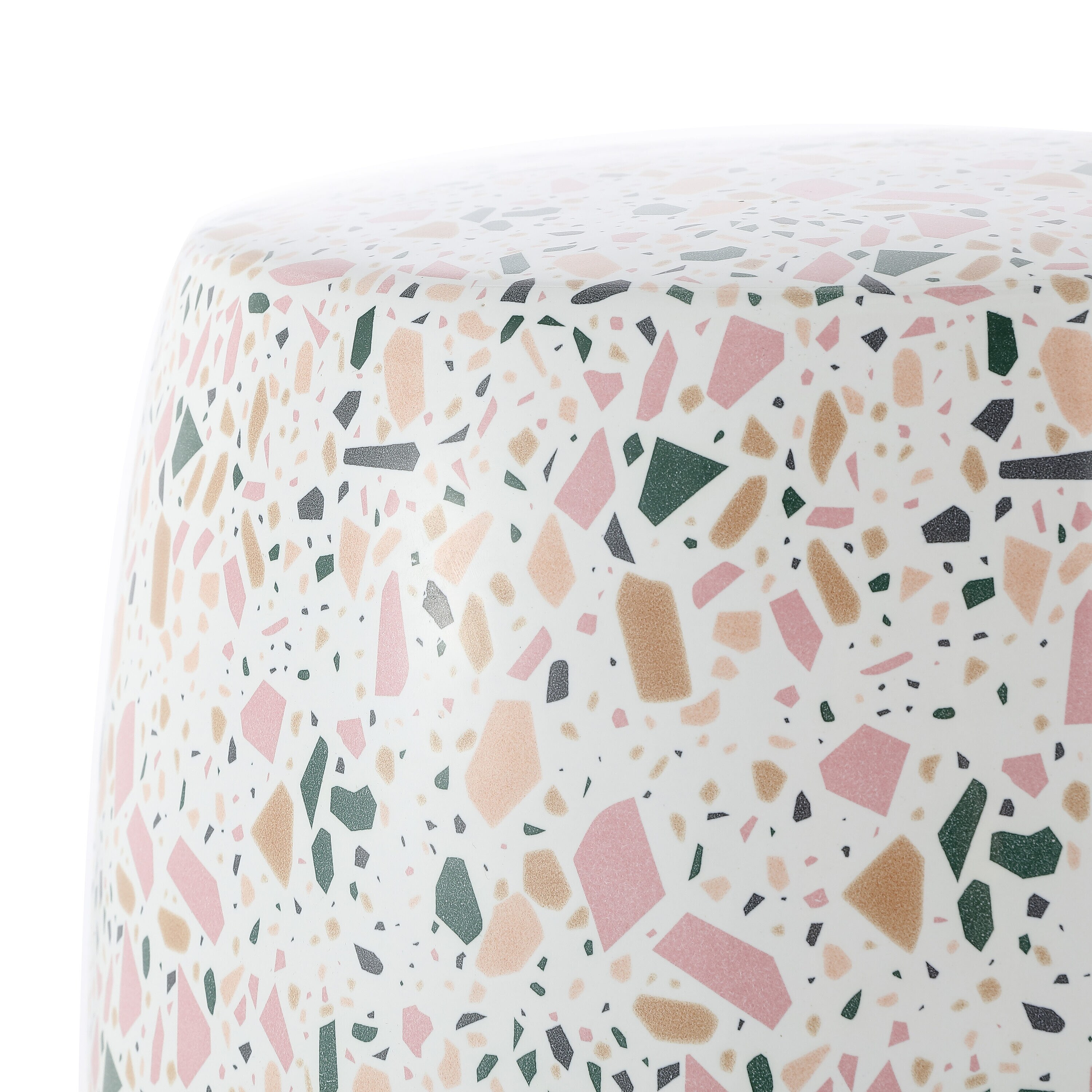 Chiara White Terrazzo Ceramic Garden Stool