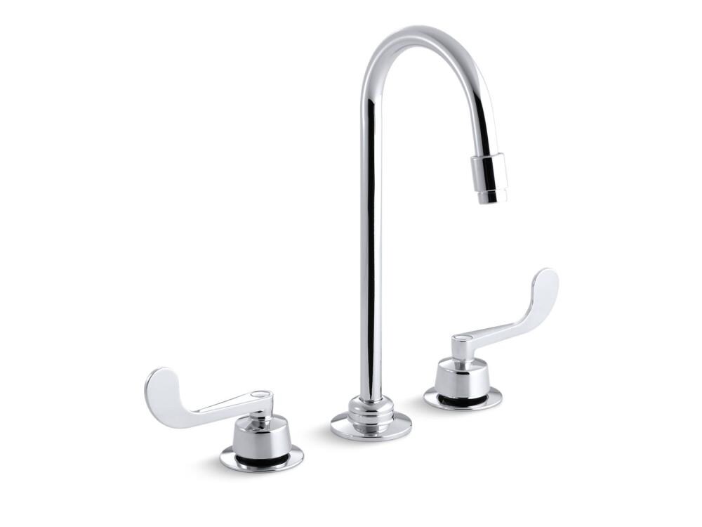 Kohler Triton Polished Chrome 2 Handle Widespread Commercial Bathroom Sink Faucet At