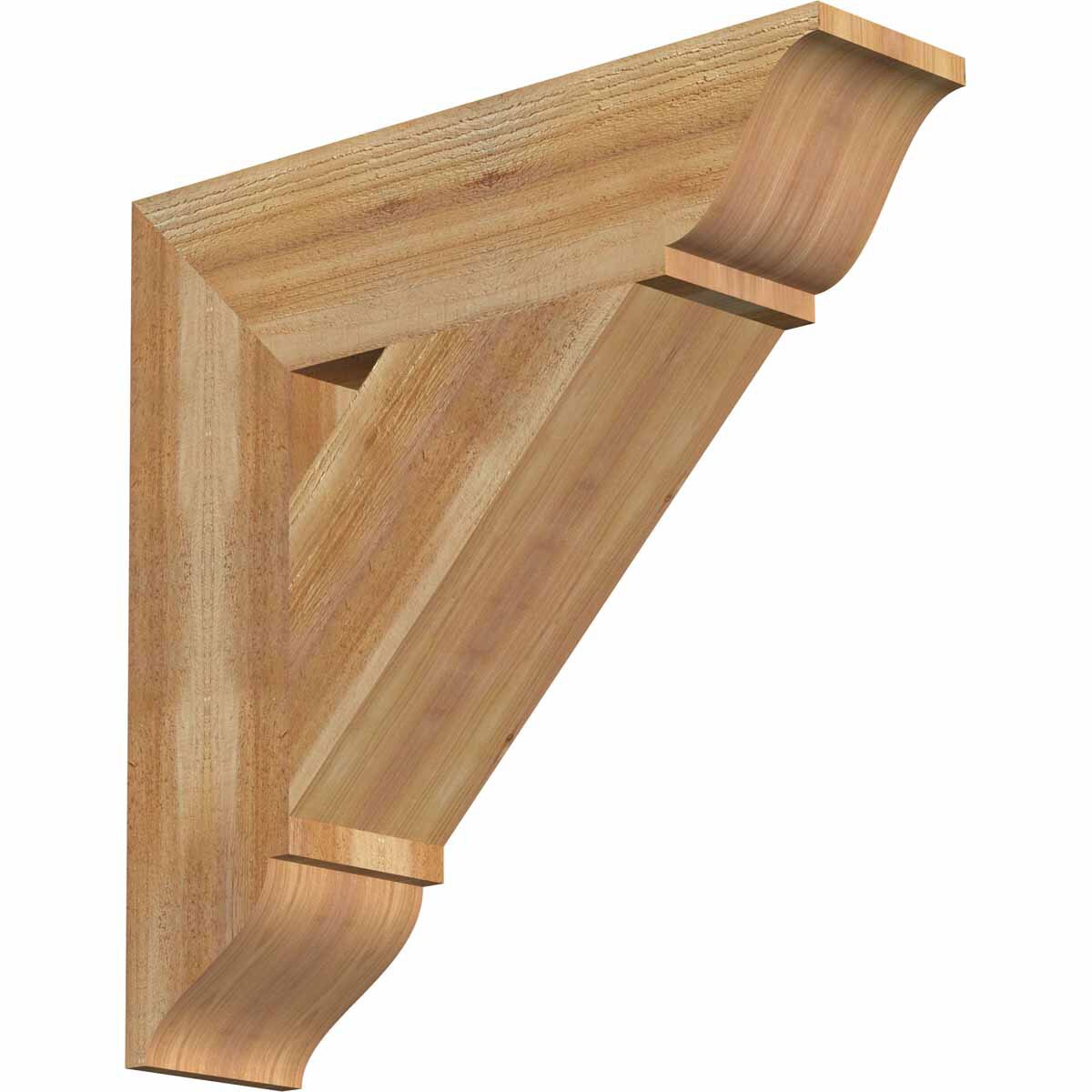 Ekena Millwork BKT06X24X24TRA01RWR Traditional traditional rough sawn 6-in x 24-in x 24-in Western red cedar Brown Wood Standard bracket