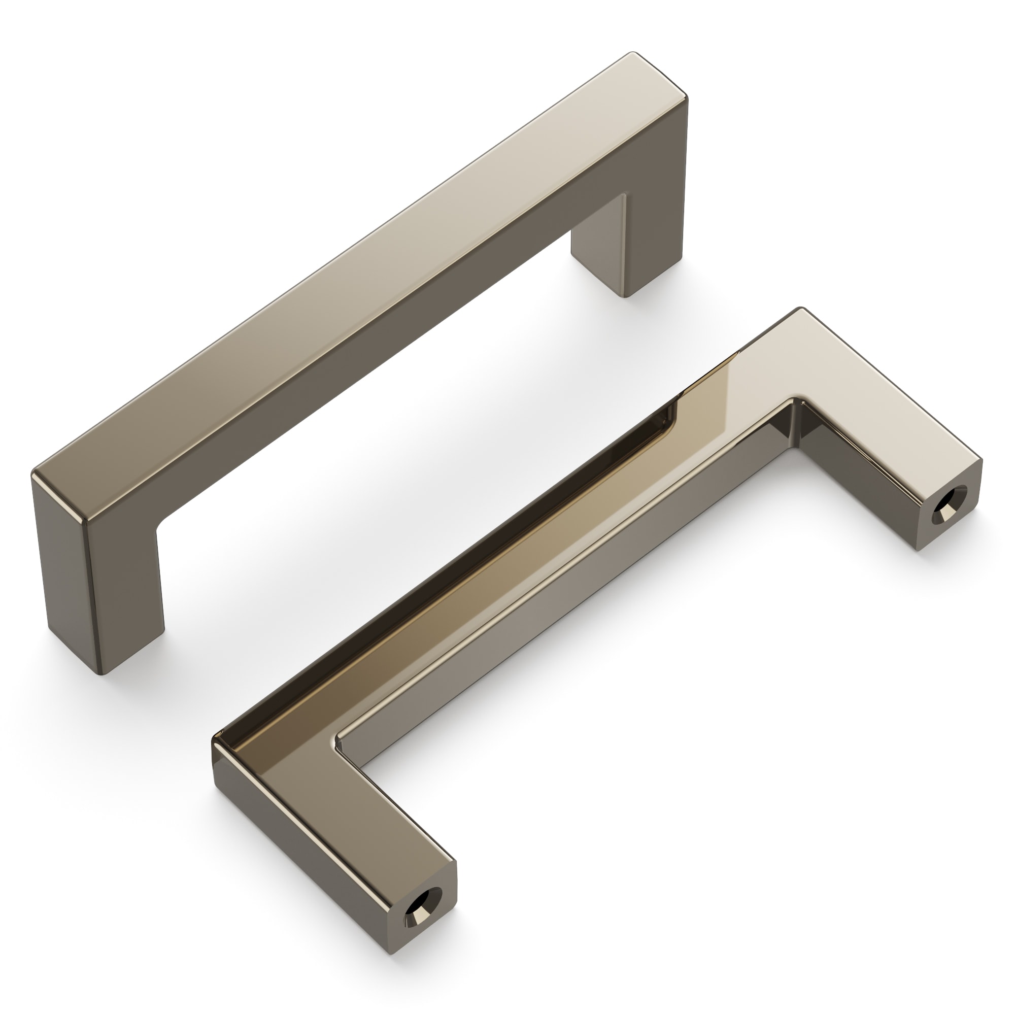 Hickory Hardware HH075326-14-10B Skylight 3-in , 76mm Center to Center Polished Nickel Rectangular Handle 10 -Pack