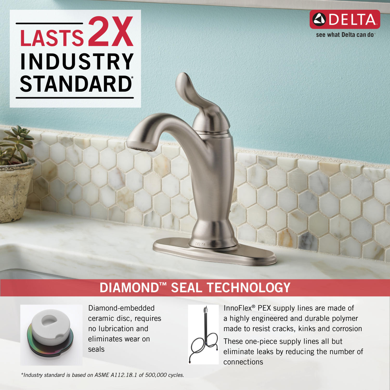 Stainless Steel Single Handle Bathroom Faucet with Drain Assembly