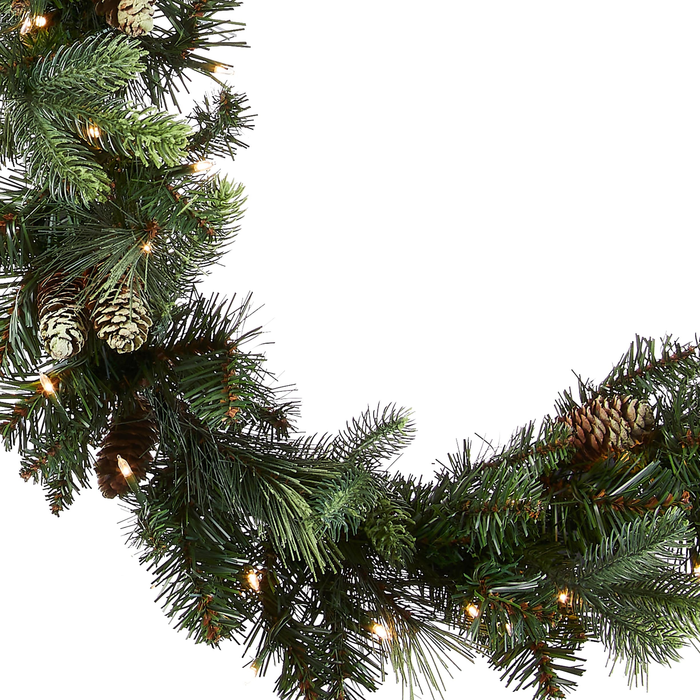 Carolina Pine Festive Pre-Lit Garland with Pine Cones, 9 ft.