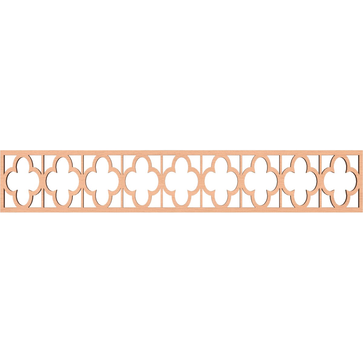 Ekena Millwork MLDB08X46WDLAL Woodall Fretwork Flat Trim 8-in x 3.89-ft Alder Brown Unfinished 2155873 Pierced Wall Panel Moulding