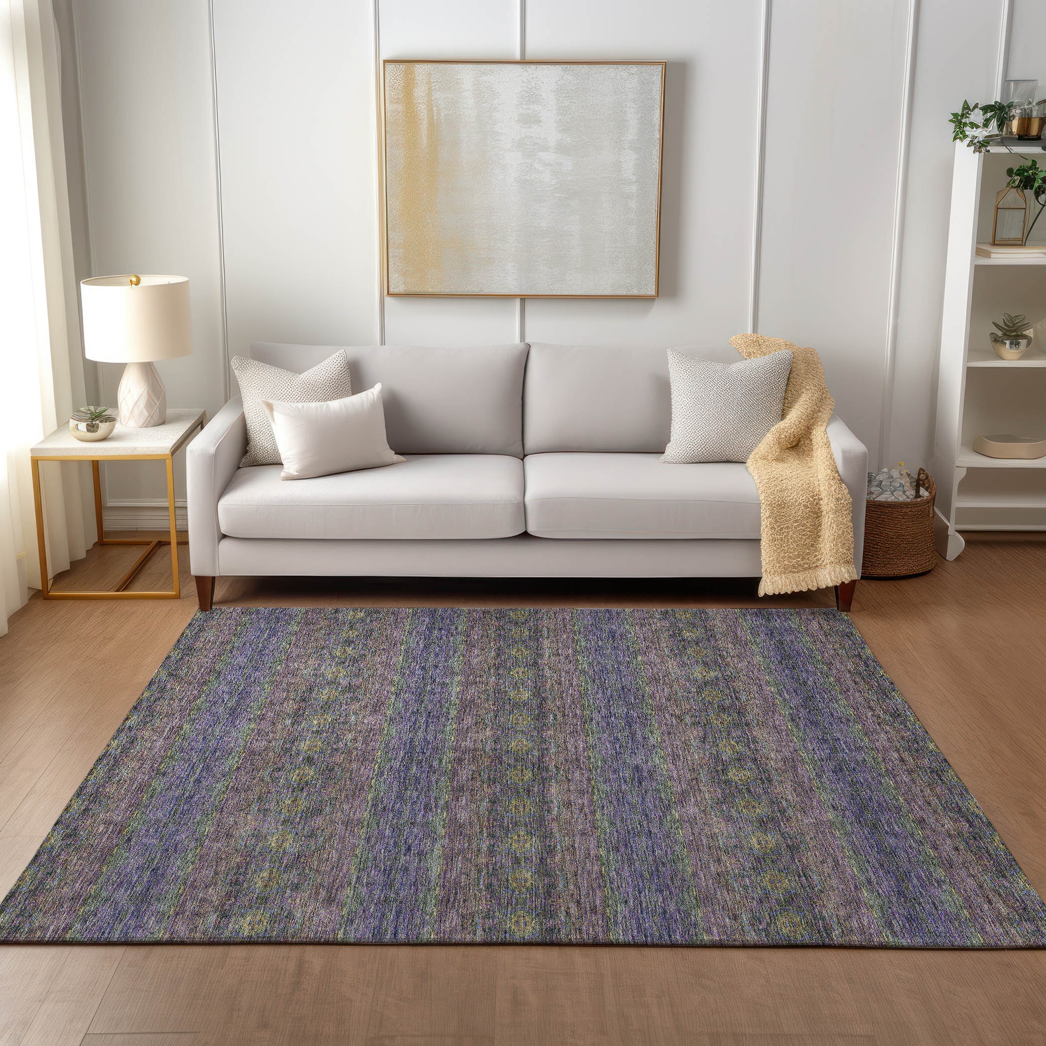 Addison Rugs ACN615PP9X12 Chantille ACN615PP 9 x 12 (ft) Polyester Purple Rectangular Indoor/Outdoor Abstract Machine washable Area rug
