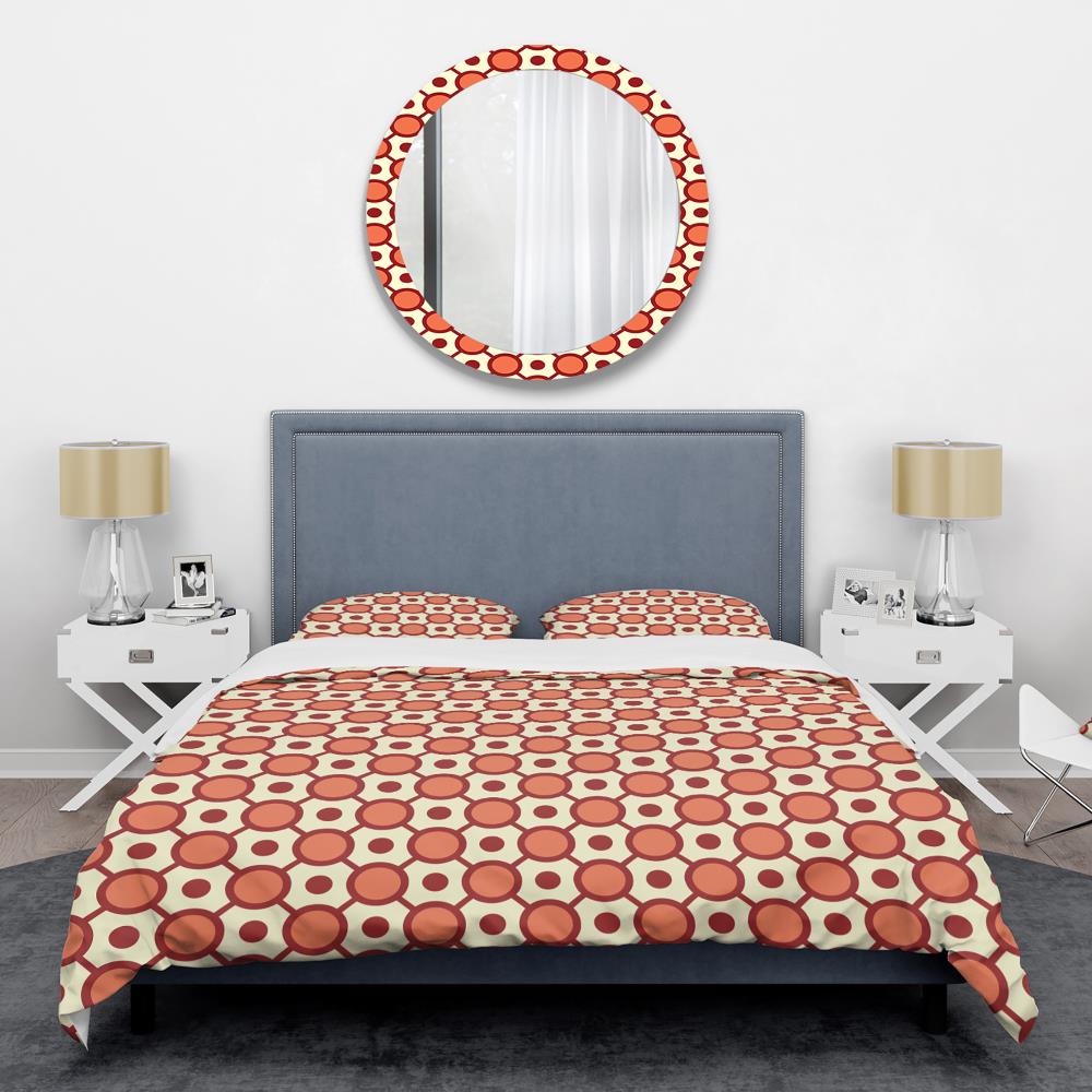 Designart BED24653-T 3 -Piece Orange Twin Duvet cover Set