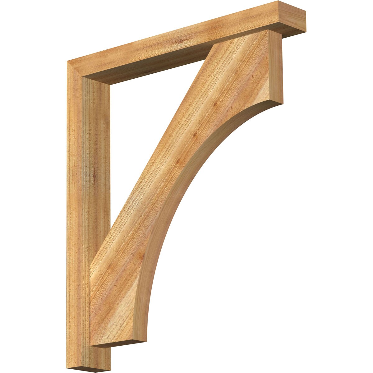 Ekena Millwork 1464327 Westlake Block Rough Sawn Bracket with Offset Brace 4-in x 26-in x 30-in Western red cedar Brown Wood Standard bracket