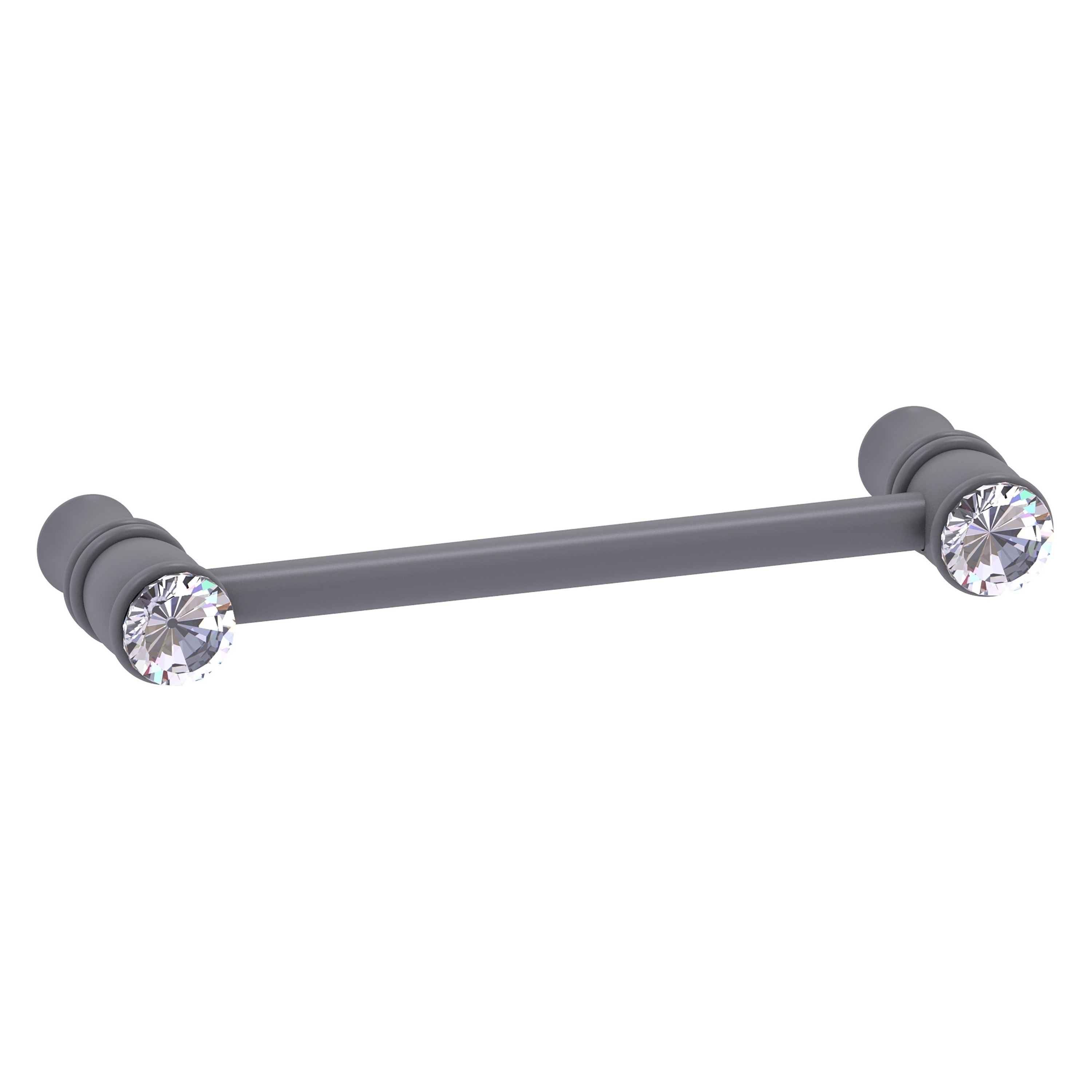 Allied Brass CC-30-4-GYM Carolina Crystal 4-in , 102mm Center to Center Matte Gray Dual Mount Cylindrical Bar For Use on Appliances Drawer Pulls