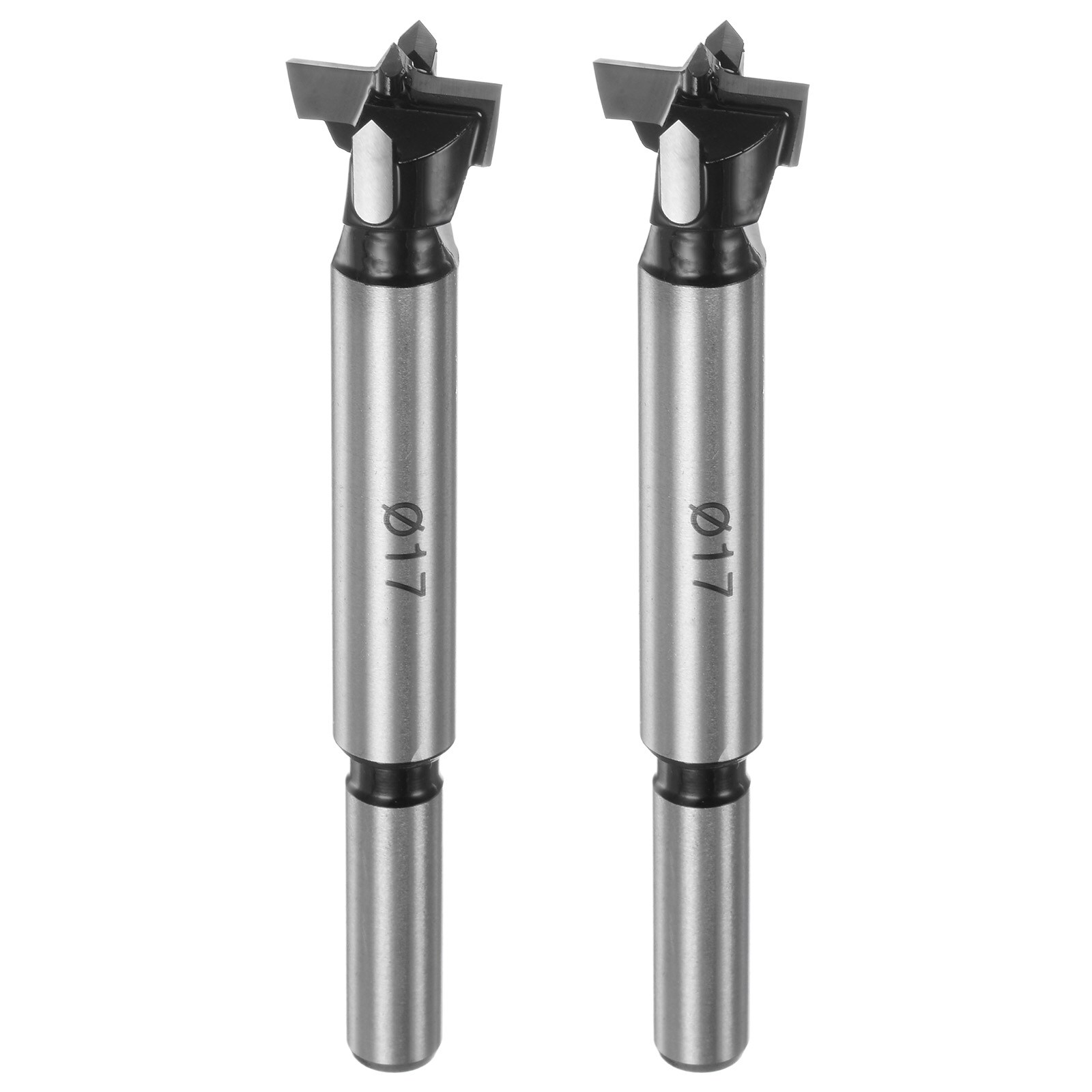 Unique Bargains 2pcs Forstner Drill Bits 17mm 21/32 Inch Tungsten Carbide Wood Forstner Bit Opener Cutter for Hinge Hole Drilling Woodworking Black #S26030900UX4338