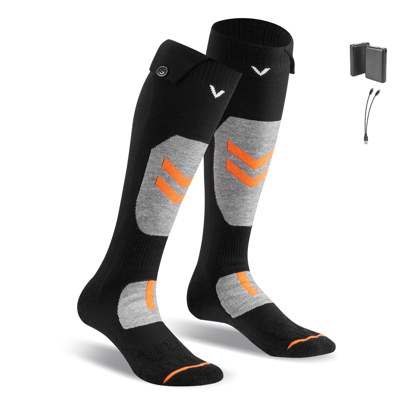 GIVIMO Medium Heated Socks for US 6-9 5000mAh Rechargeable Battery Heating Socks with APP Control 4 Heat Levels Foot Warmer for Hunting Riding Camping Hiking Black