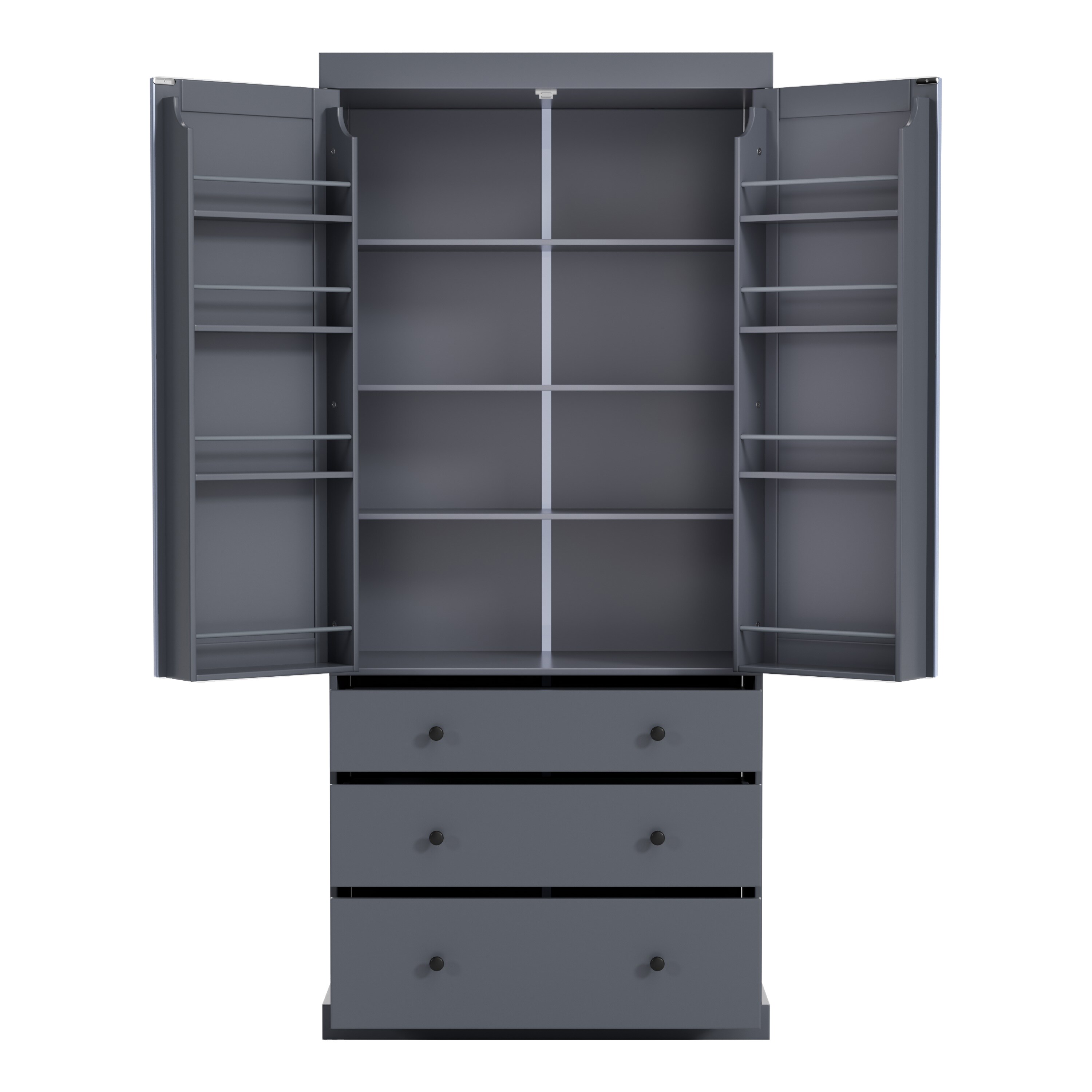 Xspracer Contemporary/Modern Gray Pantry with Wine Storage