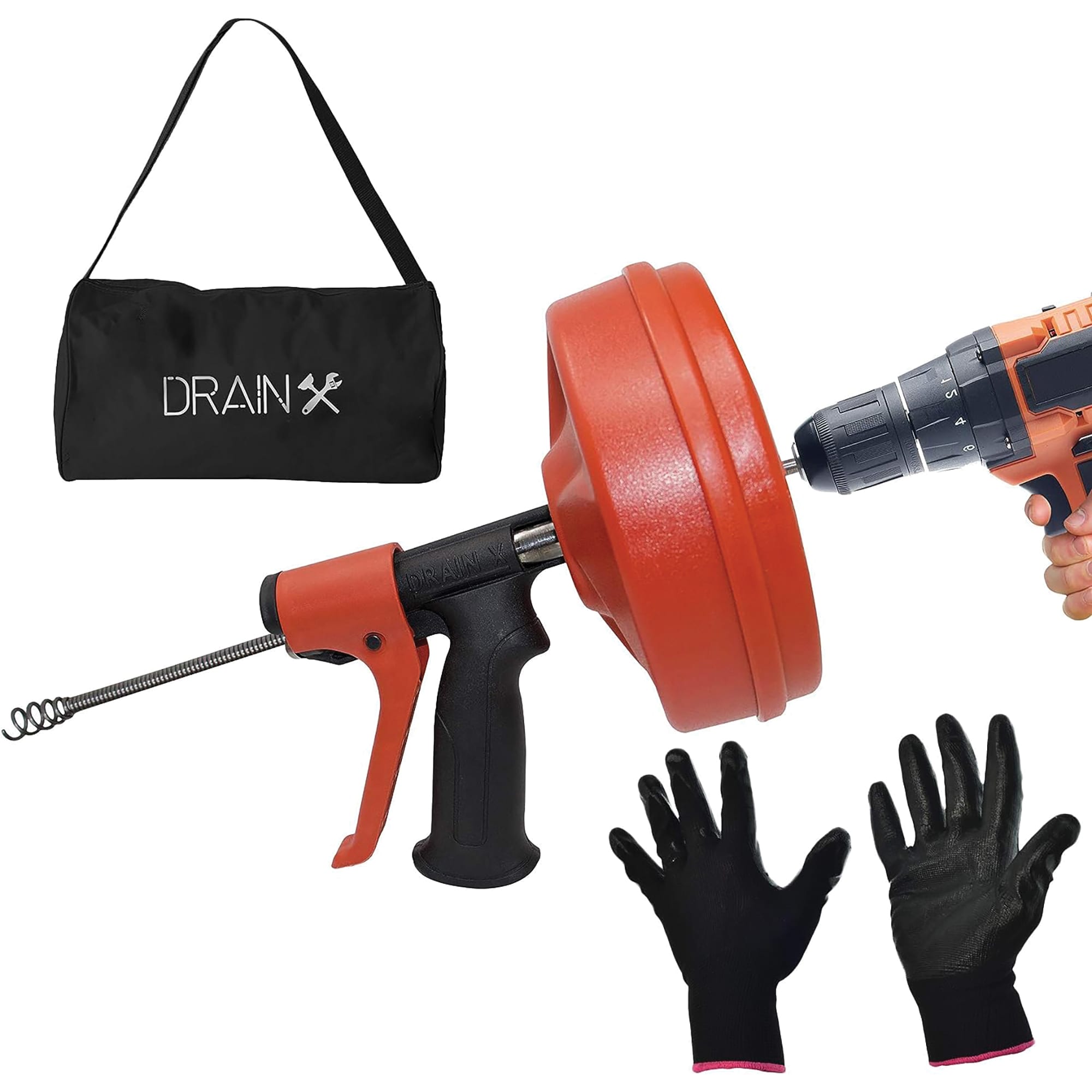 DrainX NWHDHX11045 SPINFEED Metal Drain snake
