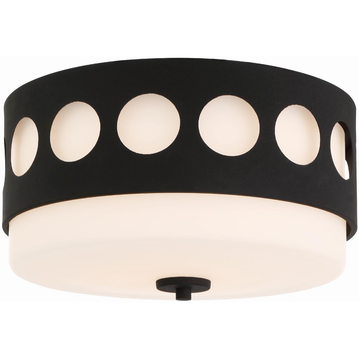 Crystorama  KIR-B8100-BF Kirby 2 Light 1325 inch Black Forged Flush Ceiling Light