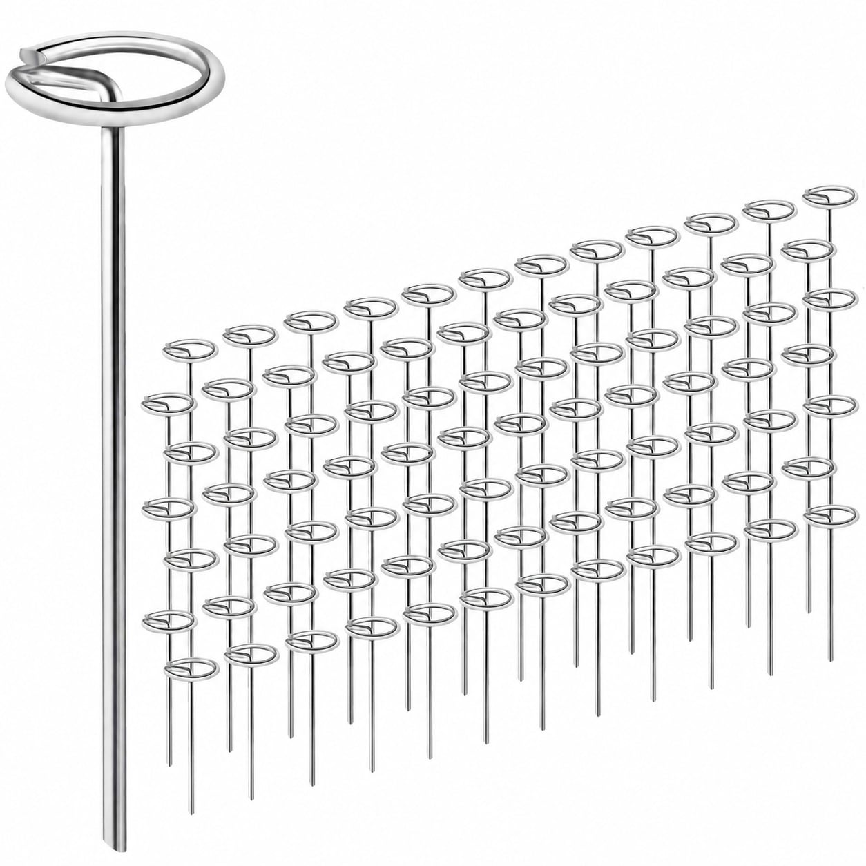 Aoibox  12 Inch Galvanized Landscape Fabric Pins 8 Gauge Circle Top Ground Stakes Weed Barrier and Plant Cover 120 Pack