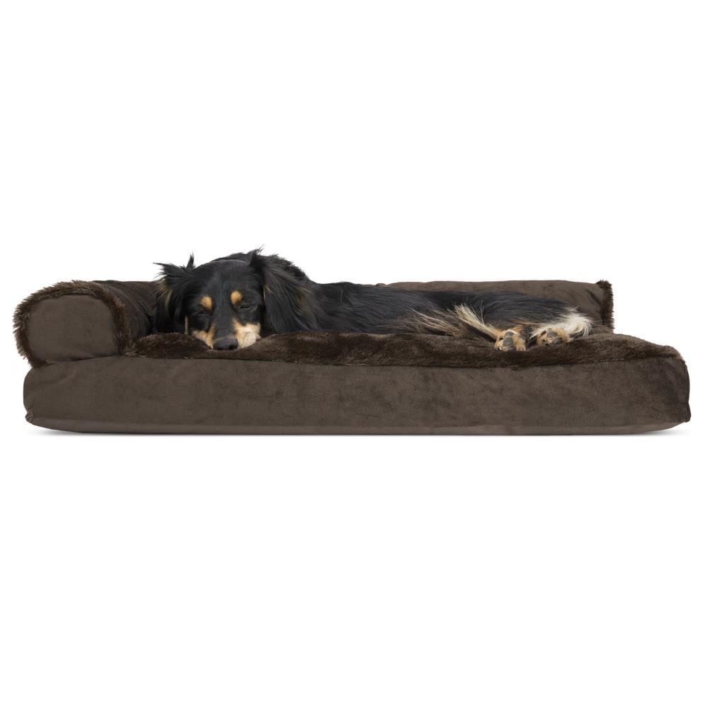 FurHaven Rectangular Sable Brown Polyester Bolster Dog Bed (Medium) in ...