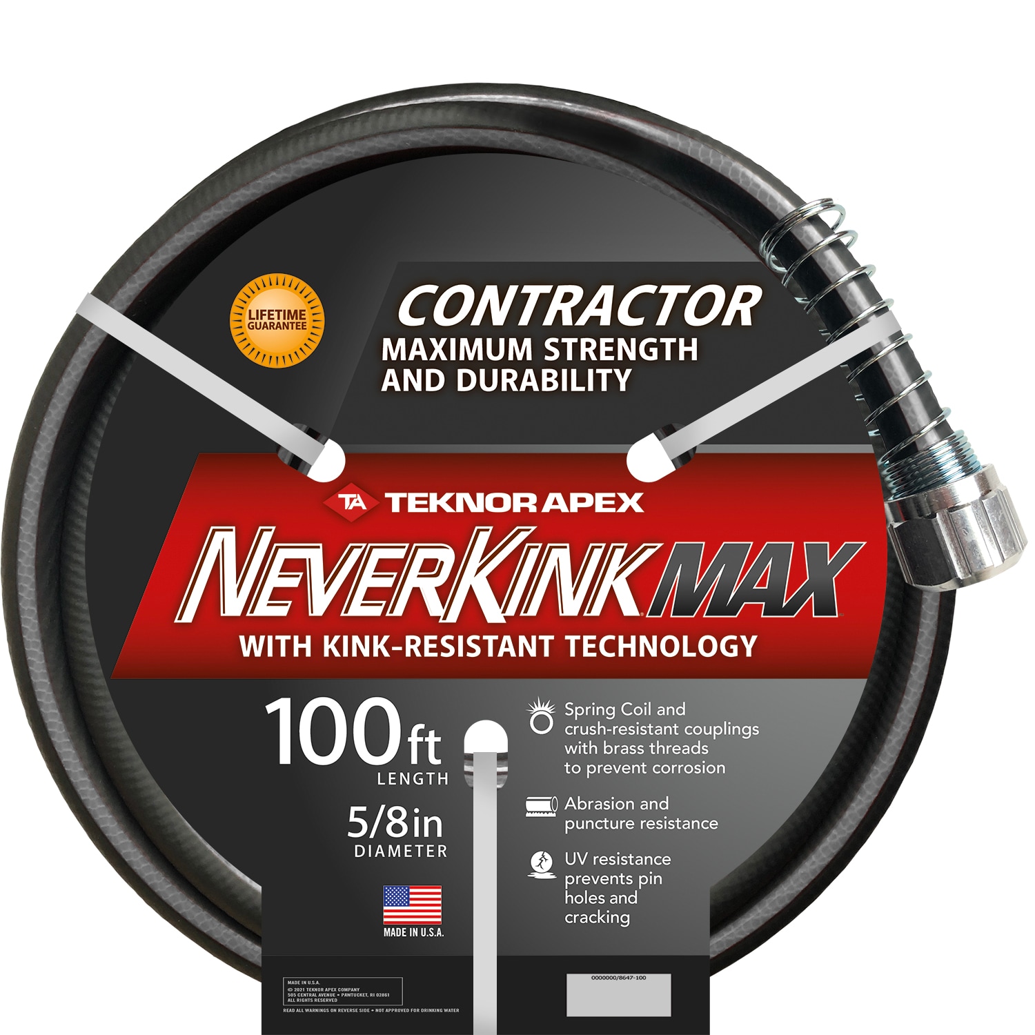 Neverkink Max Teknor Apex 5/8-in x 100-ft Contractor-Duty Kink 