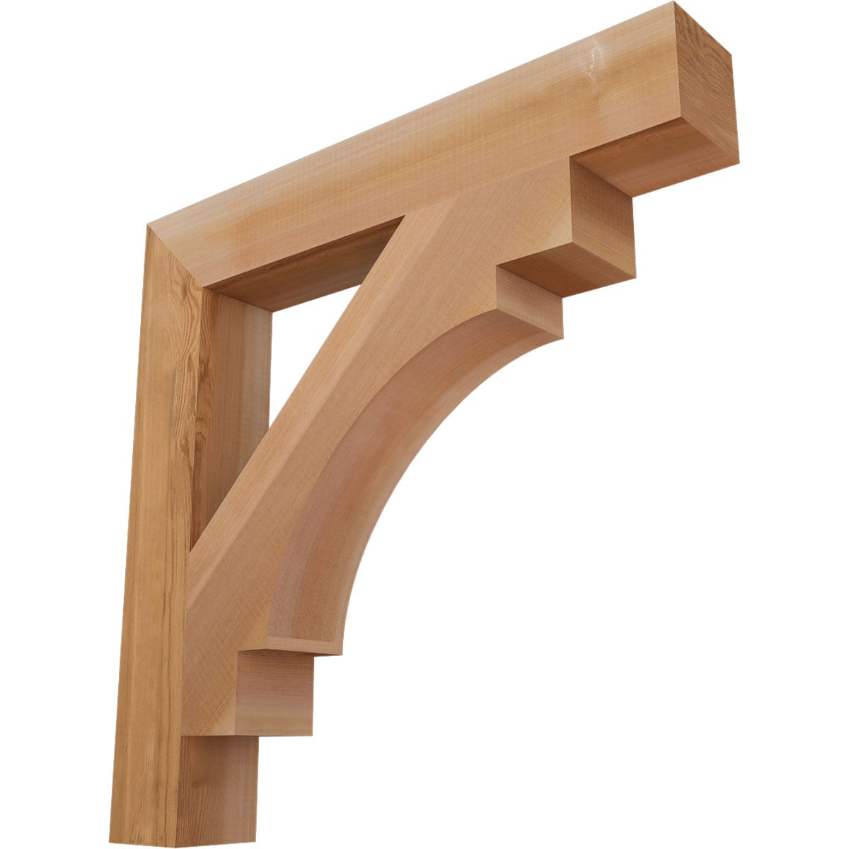 Ekena Millwork BKT04X26X26MRC05SWR Merced block smooth 3-1/2-in x 26-in x 26-in Western red cedar Brown Wood Standard bracket