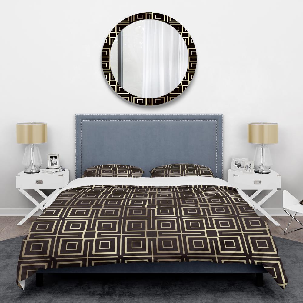 Designart BED24233-Q 3 -Piece Black Queen Duvet cover Set