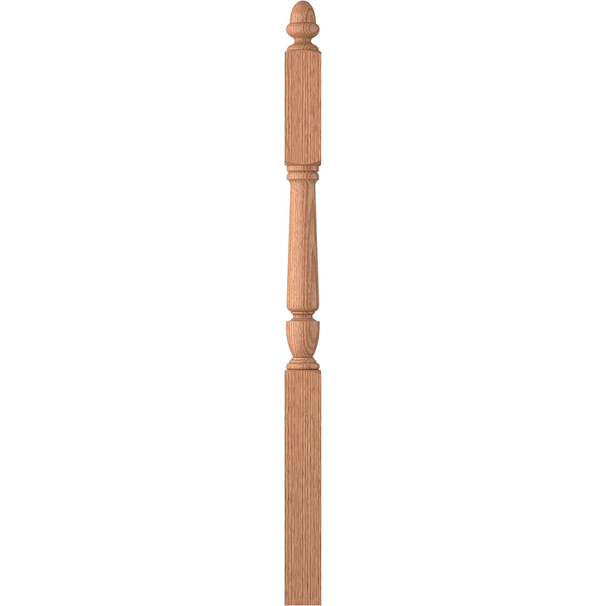 L.J. Smith Stair Systems LJP-3045-O Regent 3.5-in x 57.75-in Unfinished Red oak Balcony Stair Newel Post