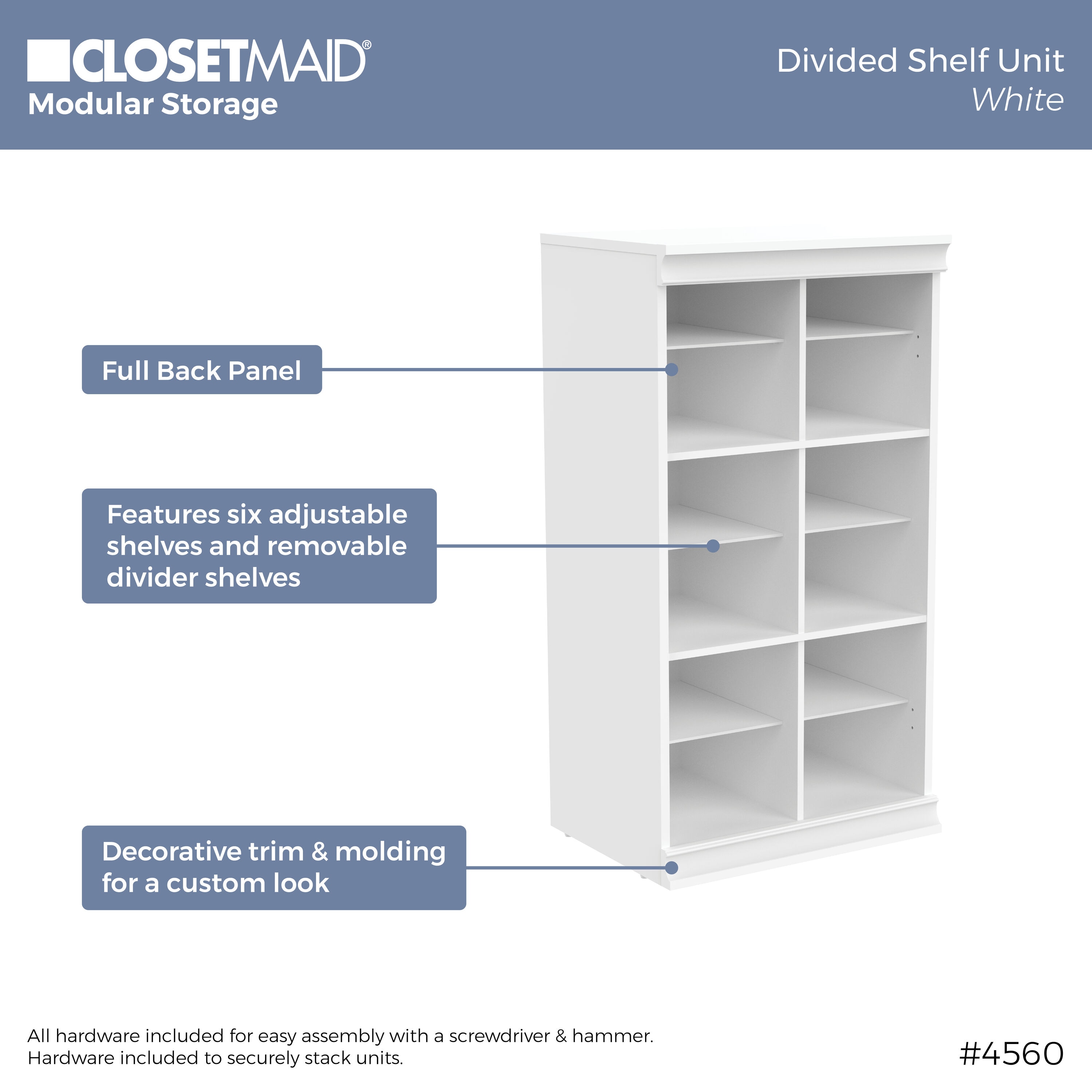 ClosetMaid Modular Closet 21.38-in W X 15.91-in D X 40.29-in H White ...