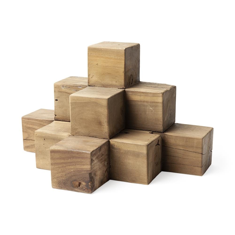 Mercana 67467 Rubik Rustic Wooden Cube Display Object
