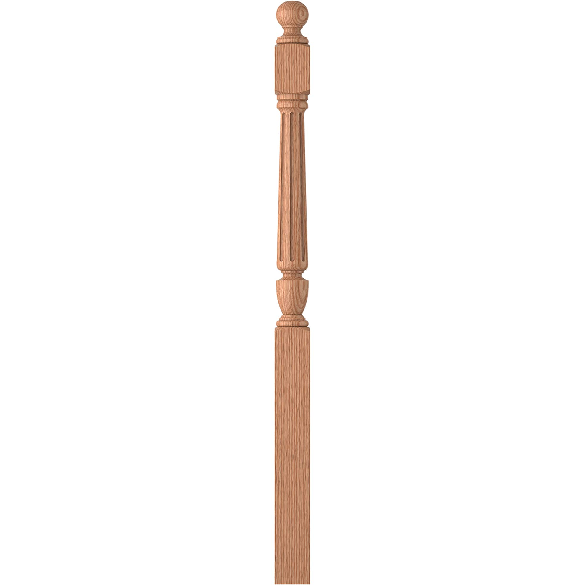 L.J. Smith Stair Systems LJF-3042BT-O 3.5-in x 57.75-in Unfinished Red oak Starting Stair Newel Post