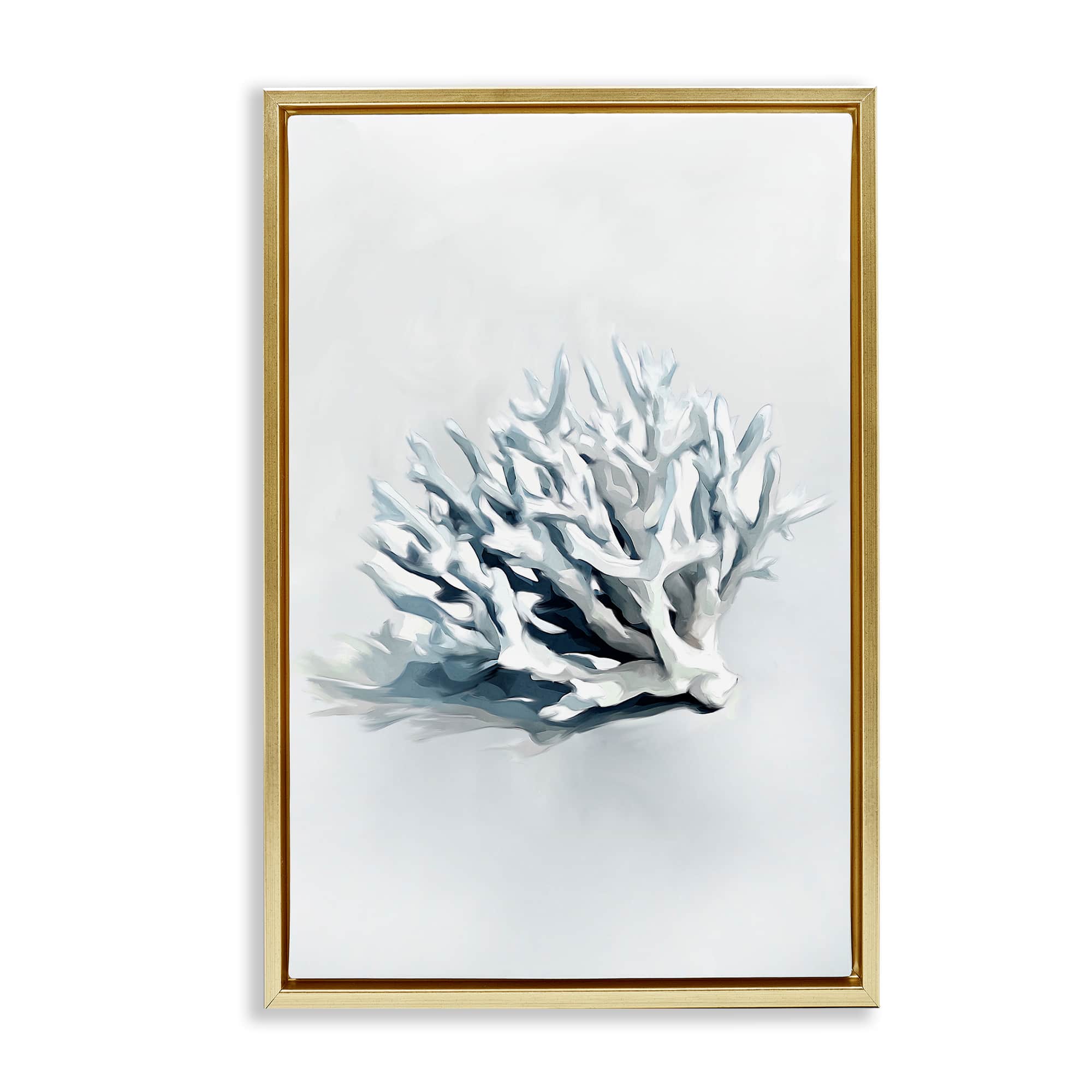 Stupell Industries BS-970-FFG-20X30 Subtle Staghorn Coral Gold Framed Floater Canvas Wall Art By Ramona Murdock 21 x 31