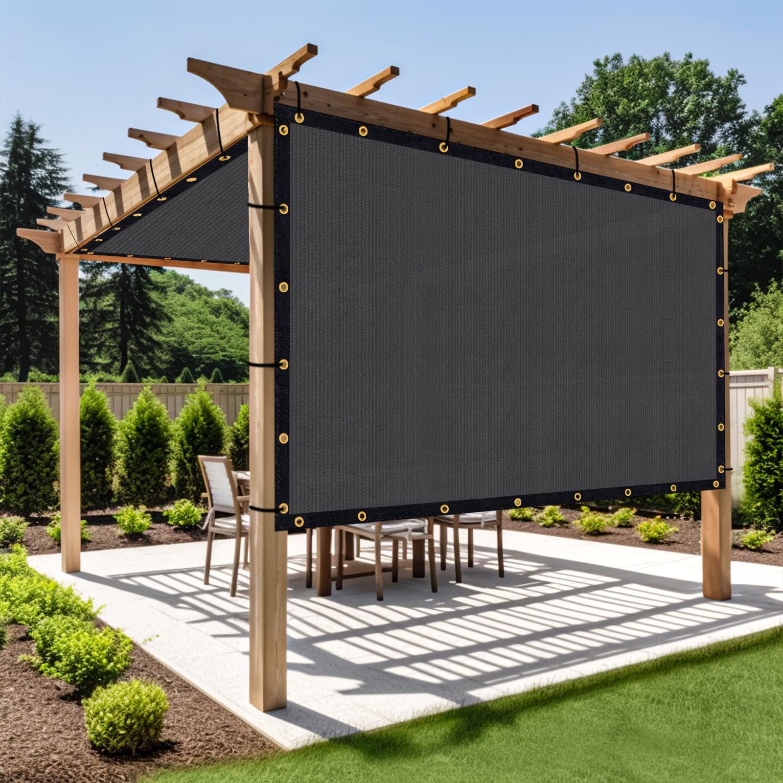 Shade&Beyond Customized Size 7' X 8' Shade Cloth with Grommets UV ...