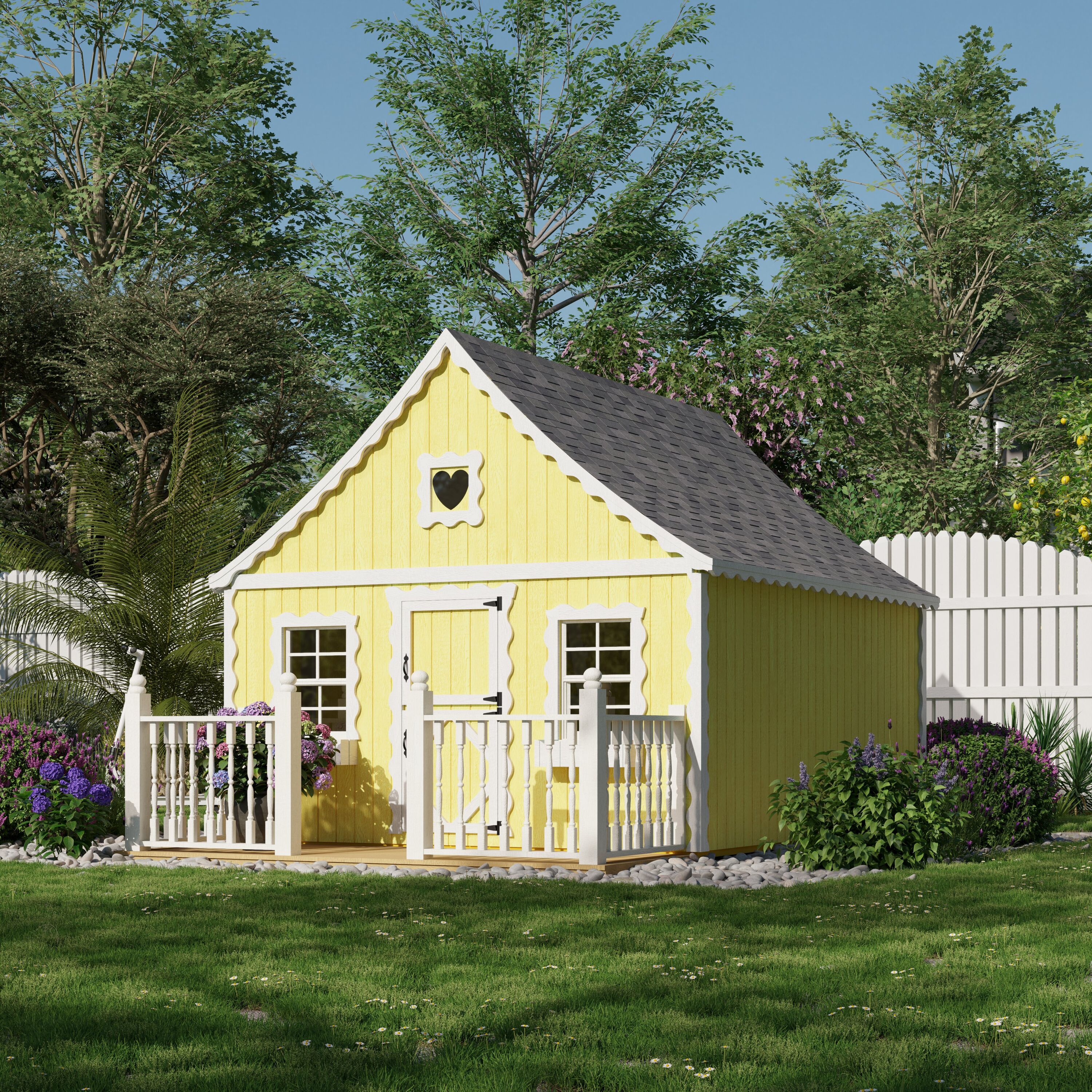 Little Cottage Co 8X10 GBP-PNK-FK-DR playhouses - View #3