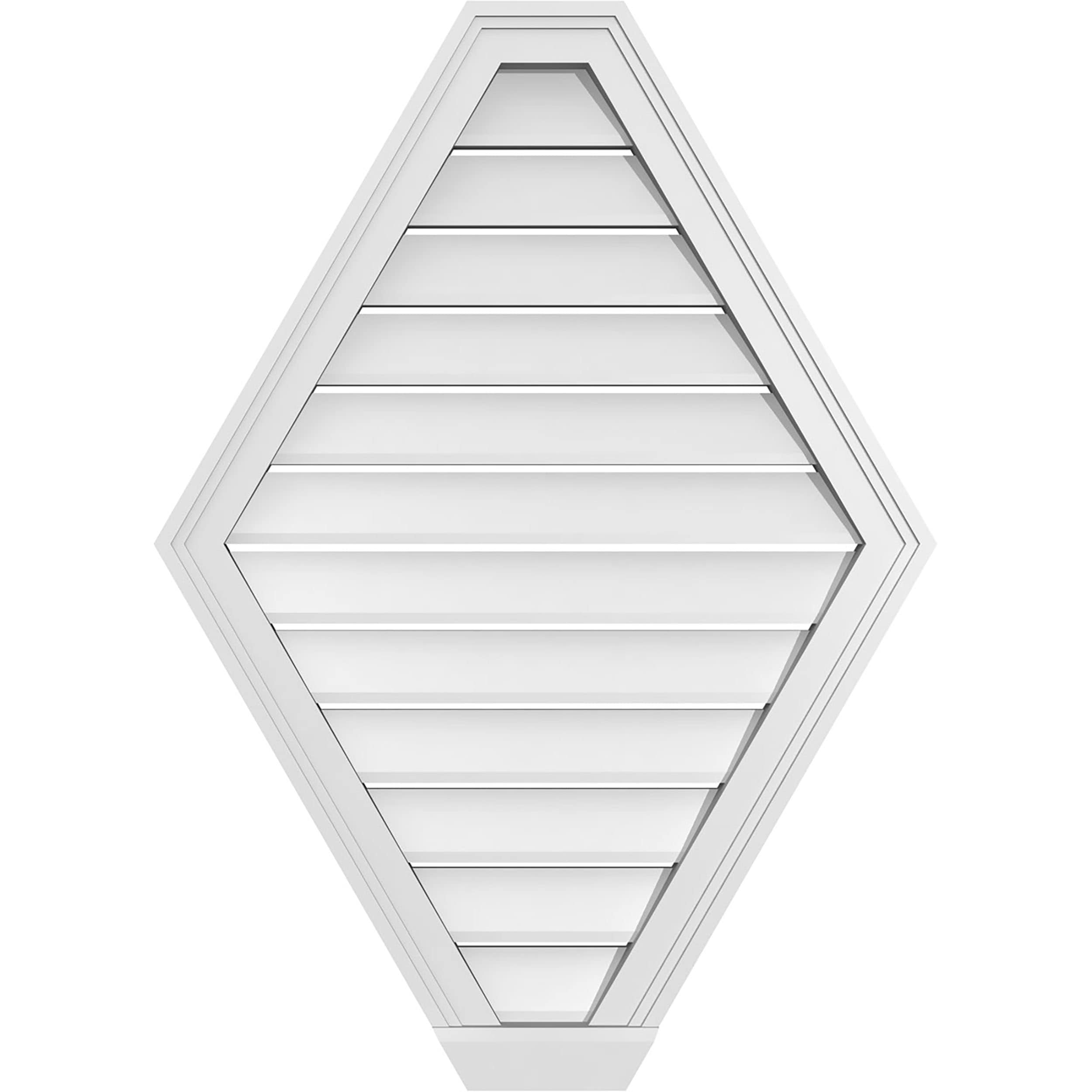 Ekena Millwork GVPHP26X3603SF 26-Inches x 36-Inches Off-white Peaked PVC Gable Louver Vent