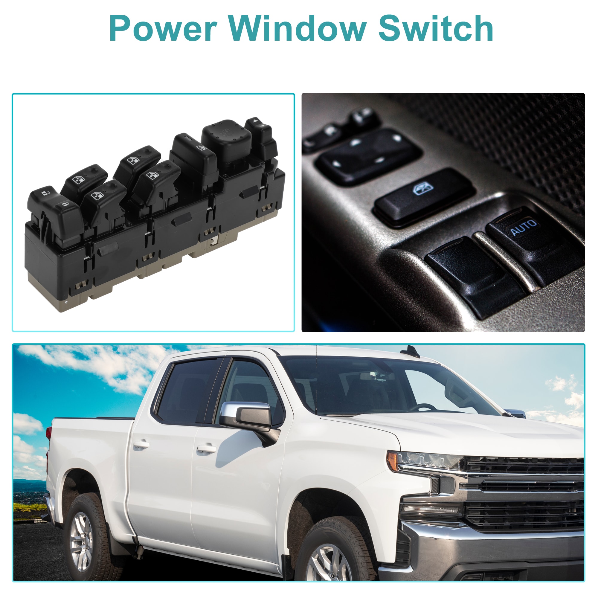 Unique Bargains Power Window Switch No.15883321 Front Left Driver
