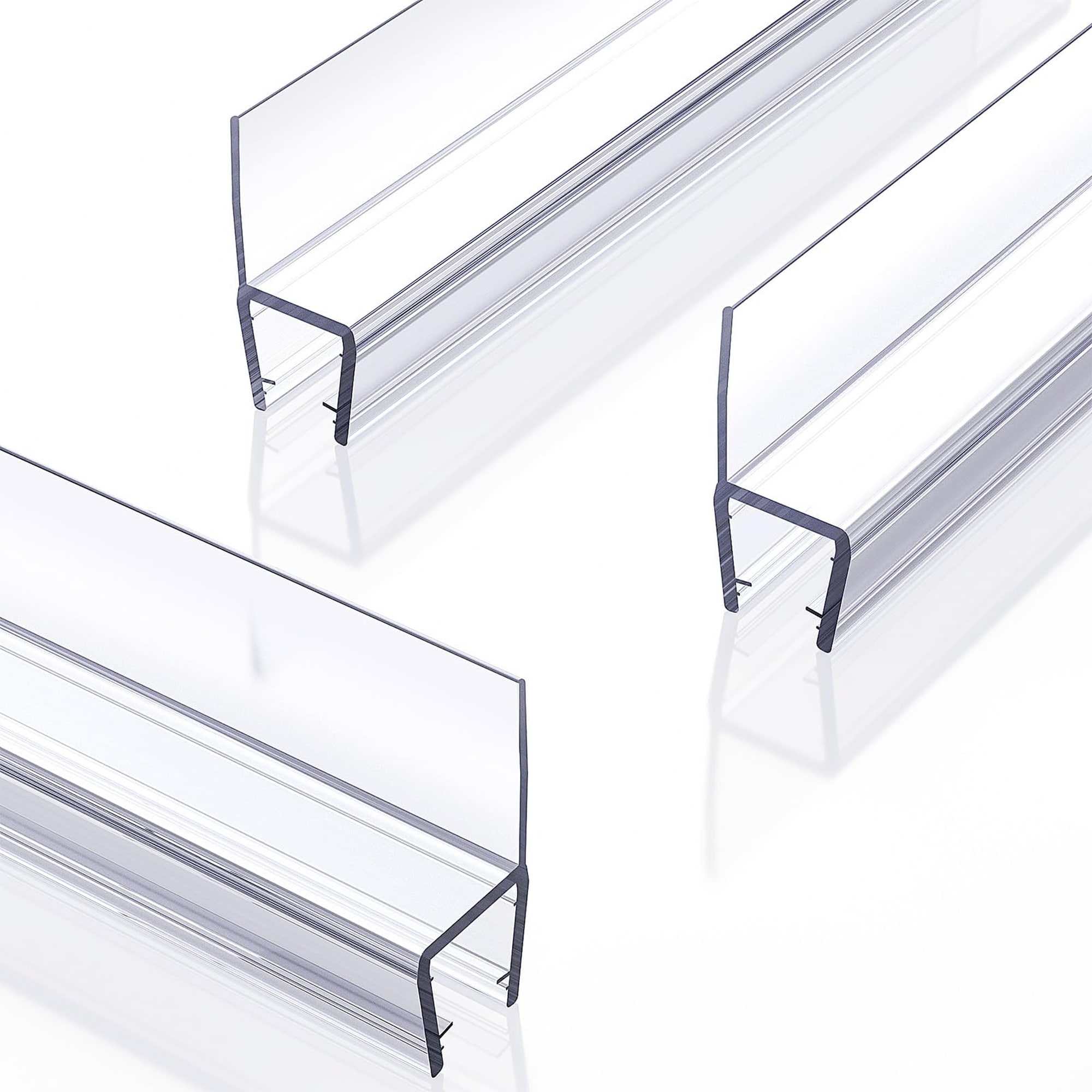 Wudkey 3/8in Thick Frameless Glass Shower Side Seal Strip 39Inch Length 3 Pack A
