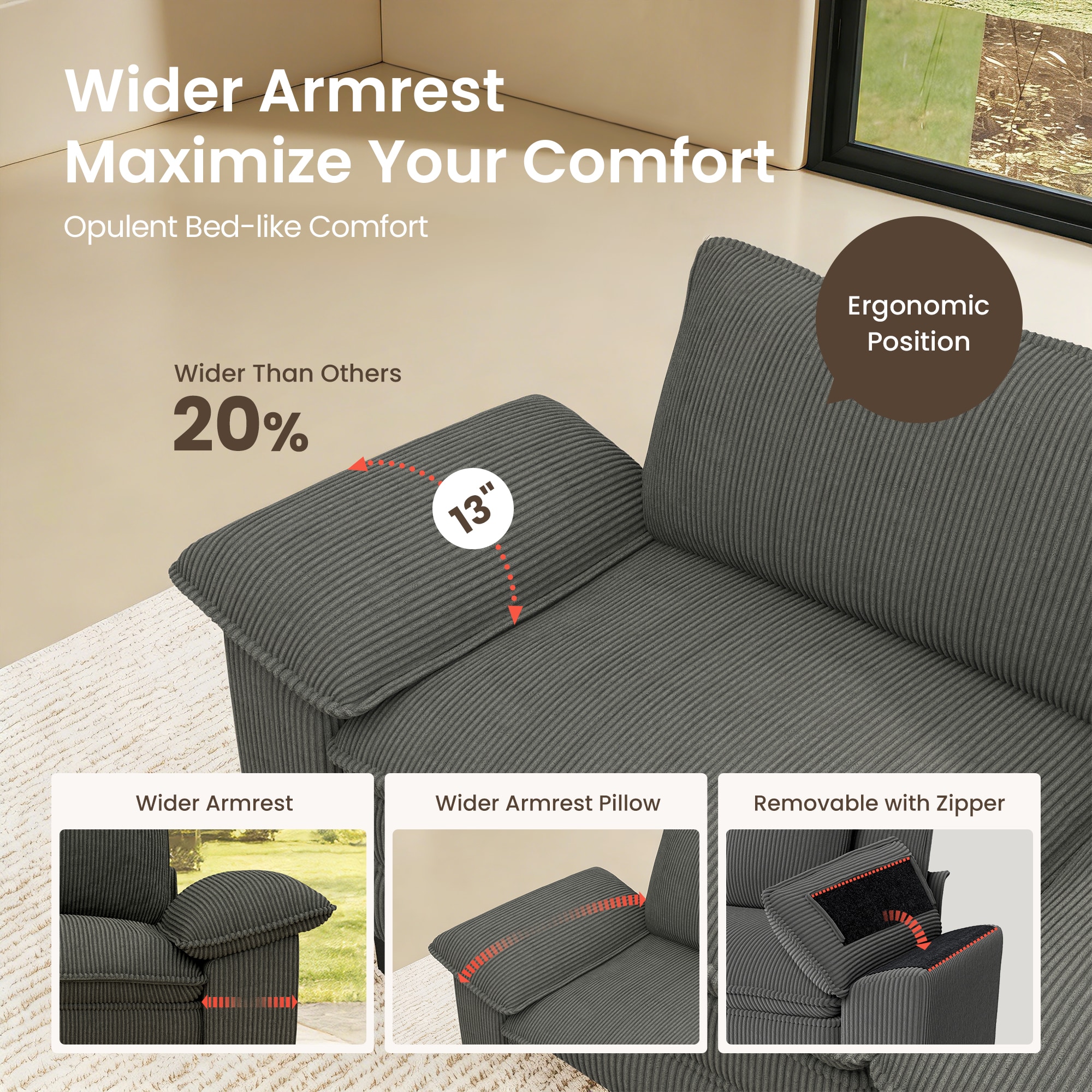 Sunshine Valley IFS001-03-6-COGR Sofas-Loveseats - View #5