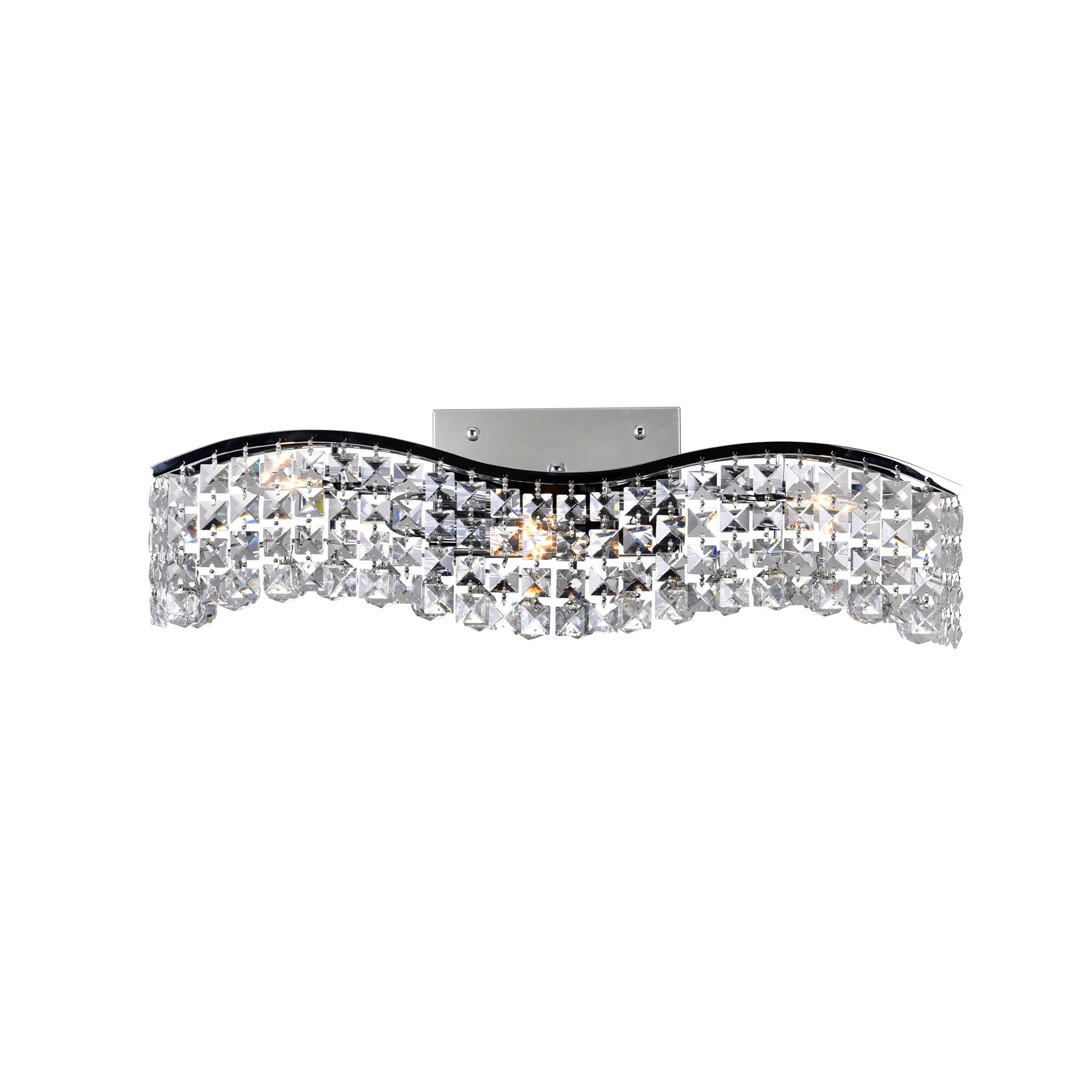 CWI Lighting 8004W25C-B (CLEAR) Glamorous 25-in 3-Light Chrome LED Traditional Vanity Light