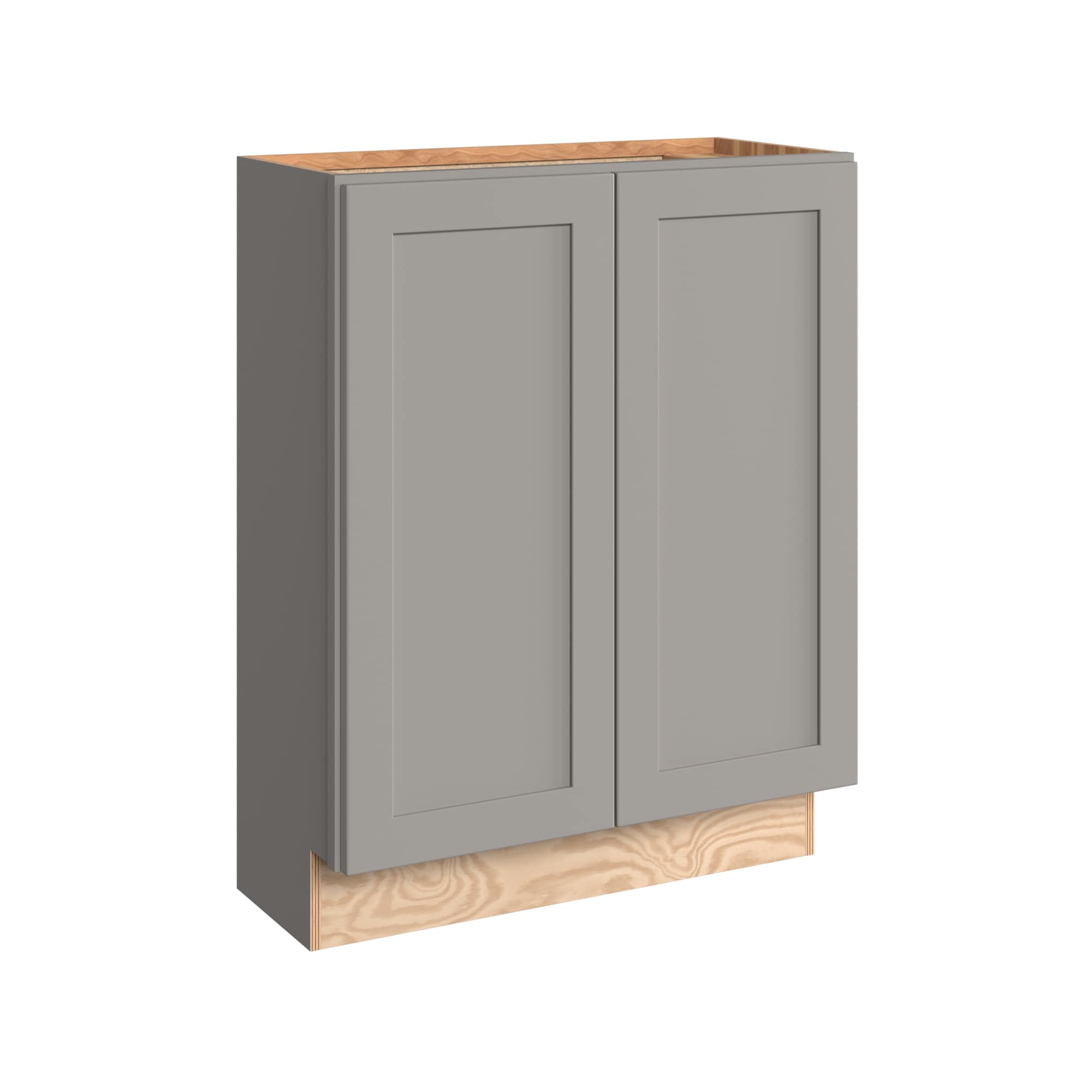KraftMaid Momentum B2712.FHG81 Deveron 27-in W x 34.5-in H x 12-in D Pebble Grey Base Fully assembled Plywood Cabinet (Recessed Panel Shaker)