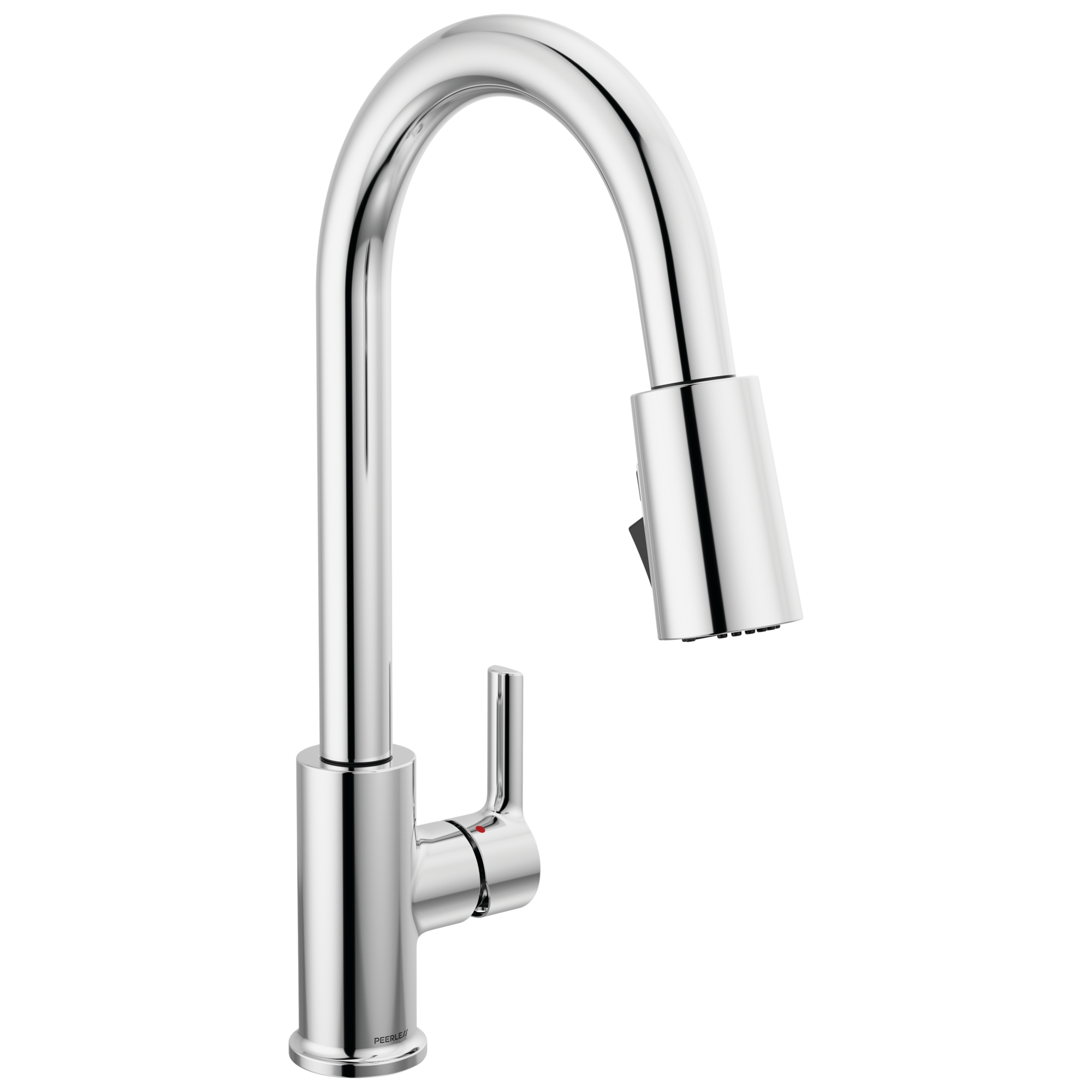 Peerless P7912LF Flute Chrome Single Handle Deck-mount Kitchen Faucet with Sprayer