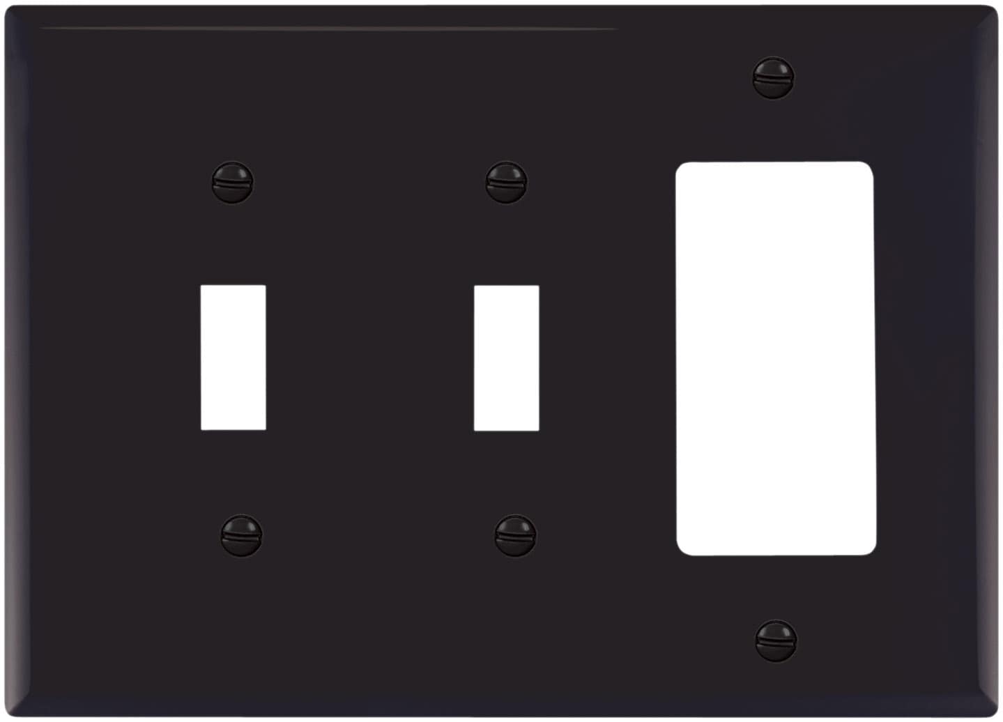 Eaton PJ226BK 3-Gang Midsize Black Nylon Indoor Toggle/Decorator Wall Plate